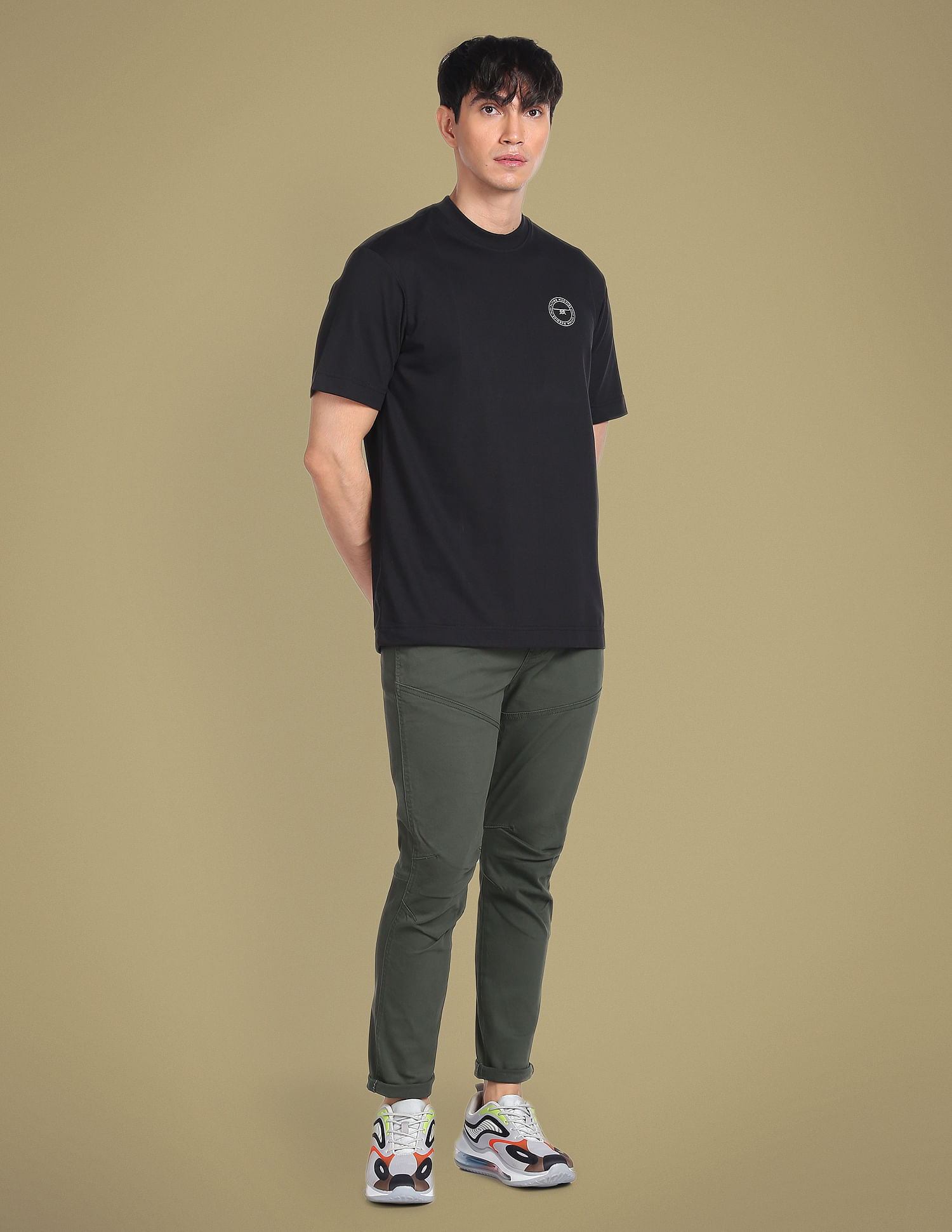 Flying Machine Silicone Logo Print Oversized T-Shirt