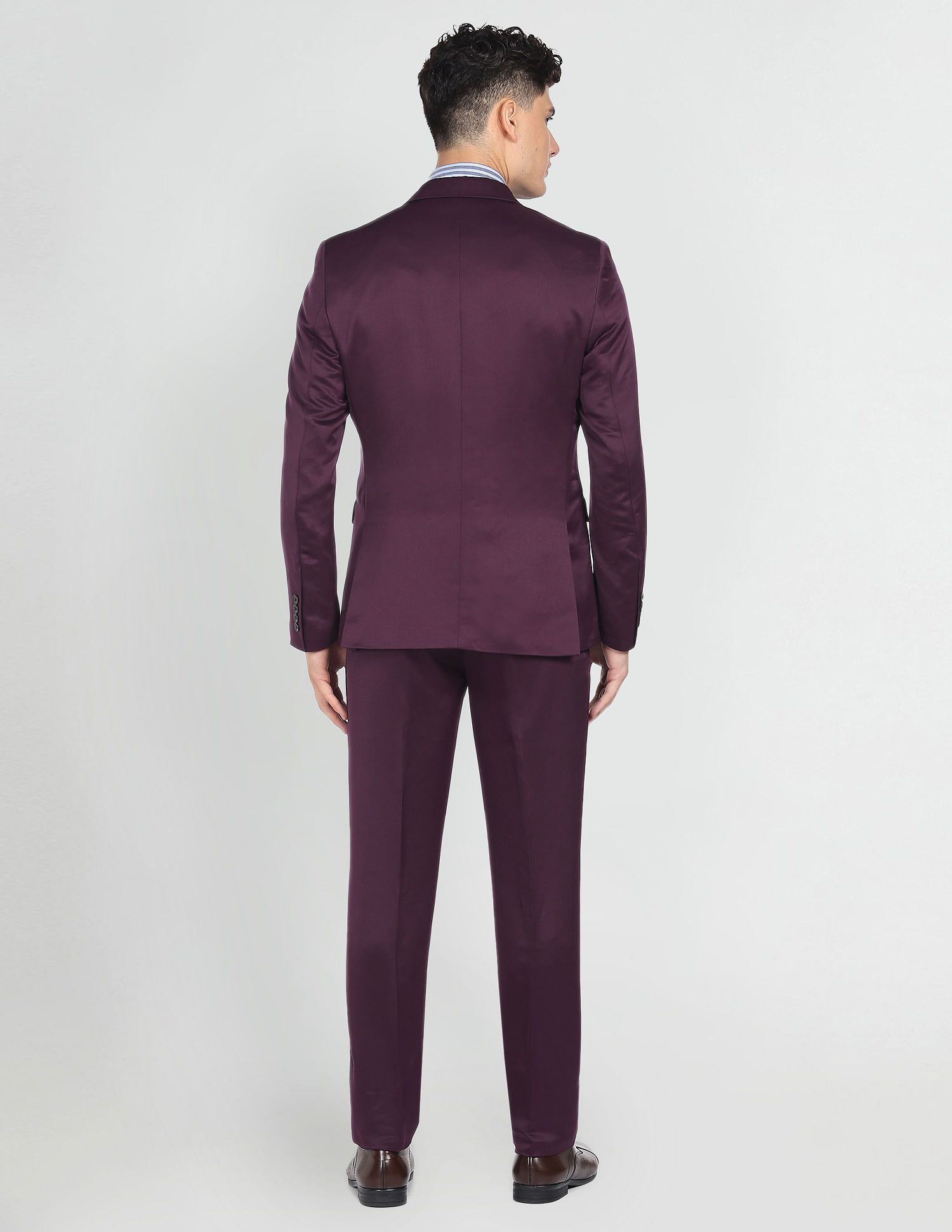 Fitted burgundy suit trousers in wool | The Kooples