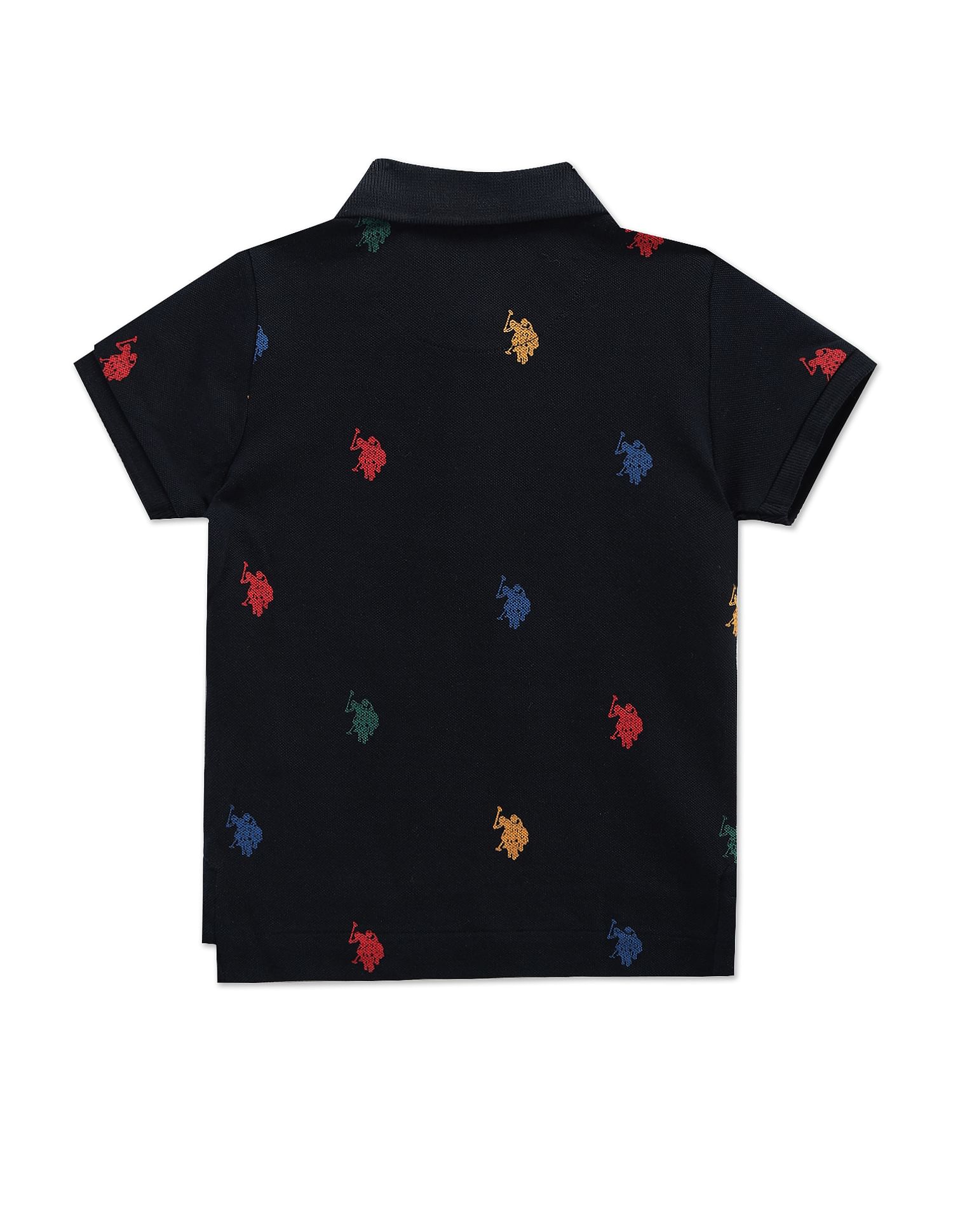U.S. Polo Assn. Kids Boys Brand Print Cotton Polo Shirt