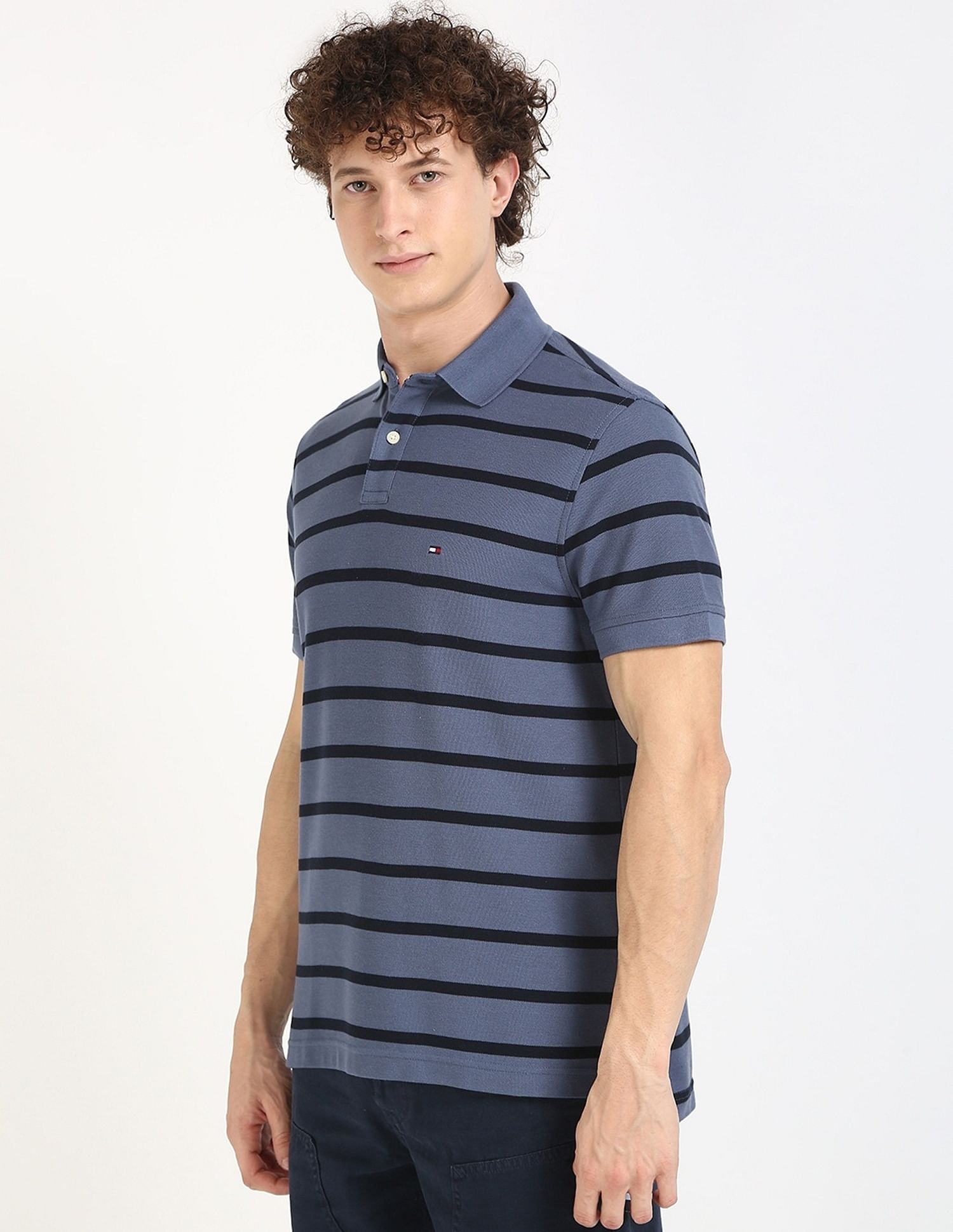 Tommy Hilfiger Striped Regular-Fit Cotton Polo Shirt