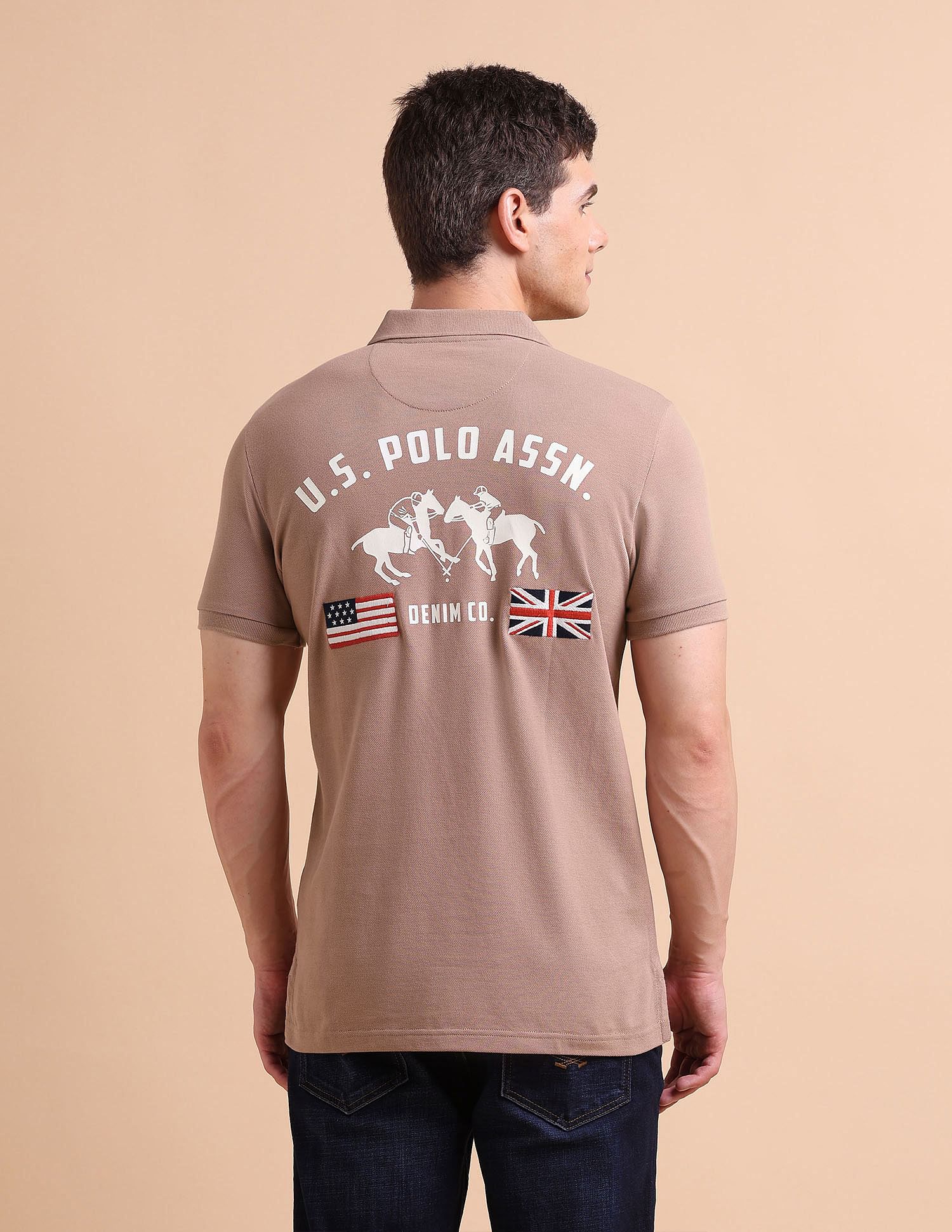 U.S. Polo Assn. Denim Co. Brand Printed Muscle Fit Polo Shirt