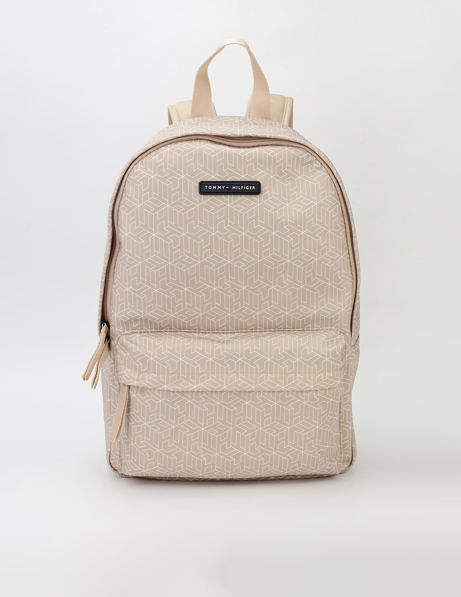 Tommy Hilfiger Logo Beige Nylon Backpack