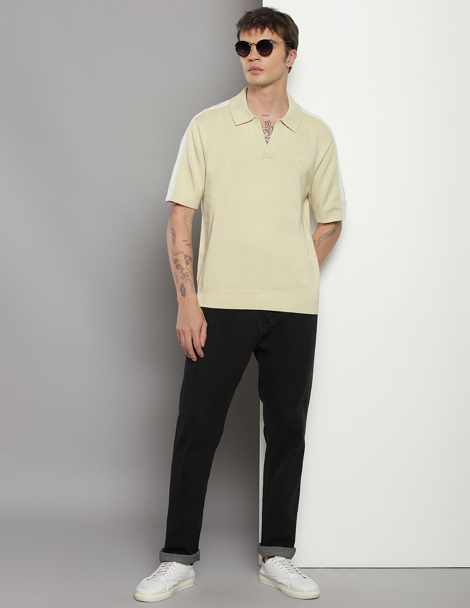Calvin Klein Relaxed Fit Tonal Blocking Polo Shirt