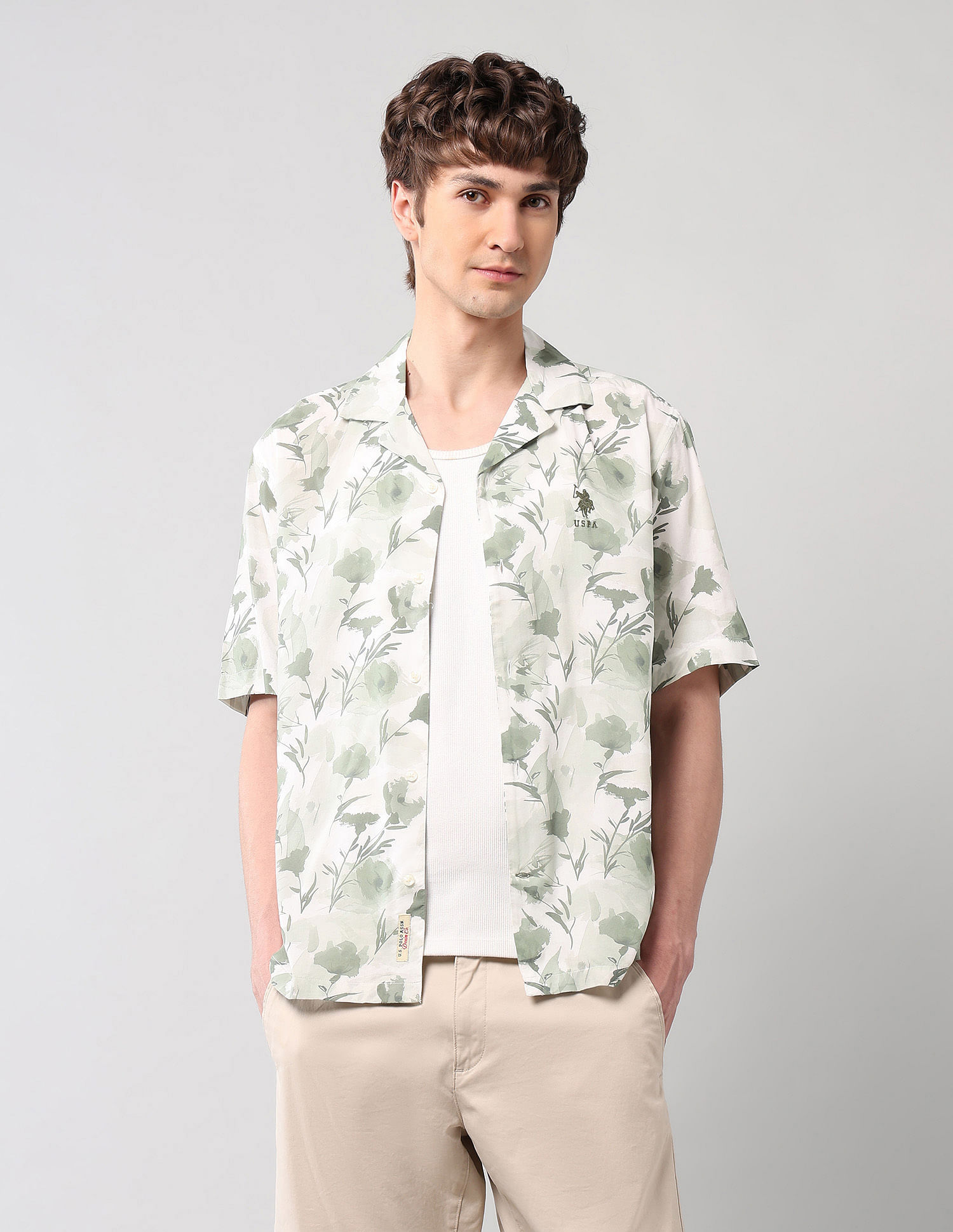 U.S. Polo Assn. Denim Co. Relaxed Fit Poplin Cuban Shirt