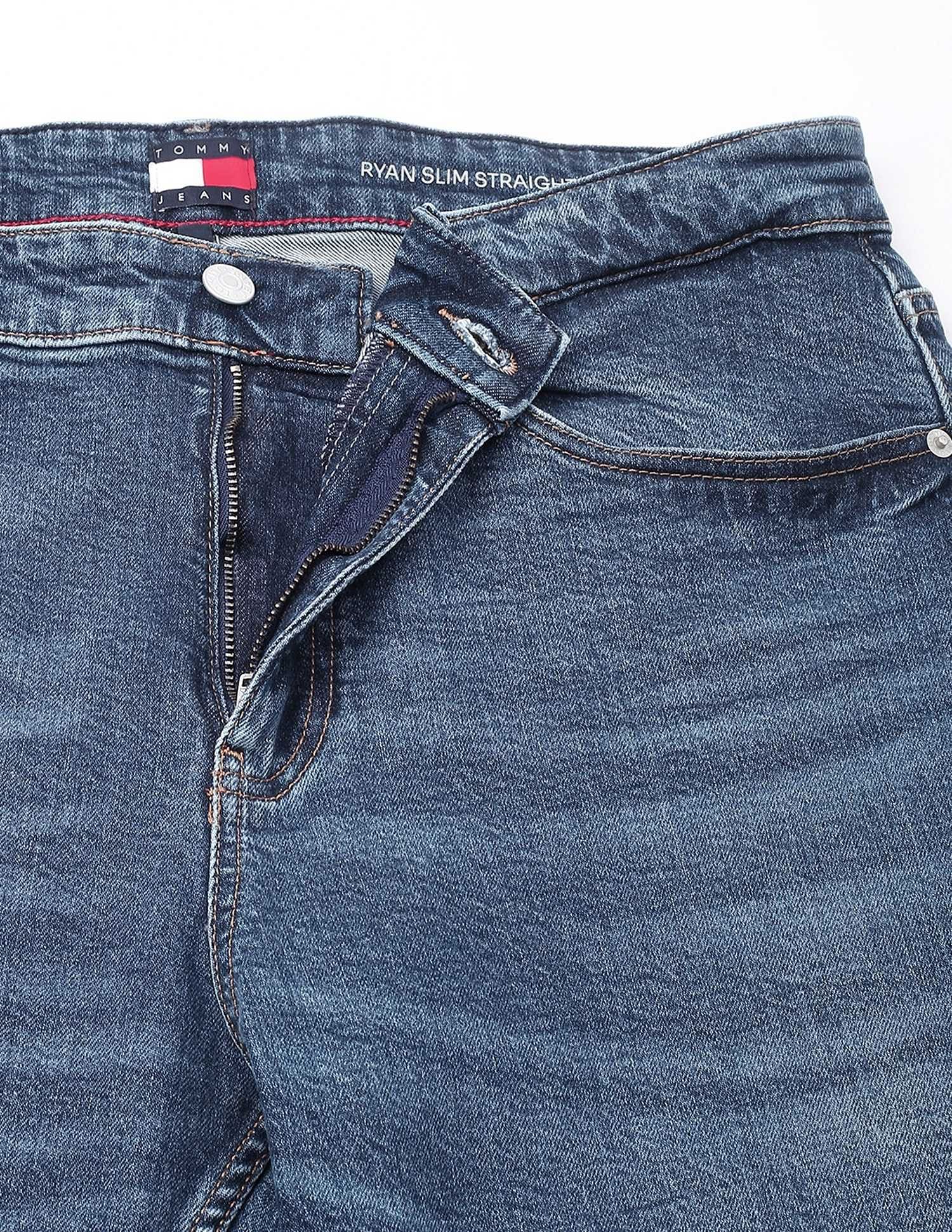 Tommy Hilfiger Mid-Wash Slim-Fit Mid-Rise Jeans
