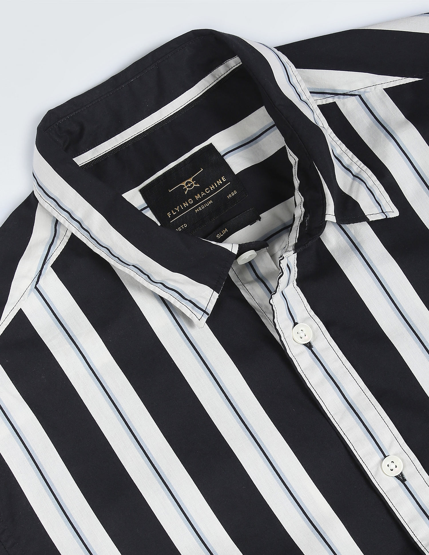 Flying Machine Vertical Stripe Cotton Shirt