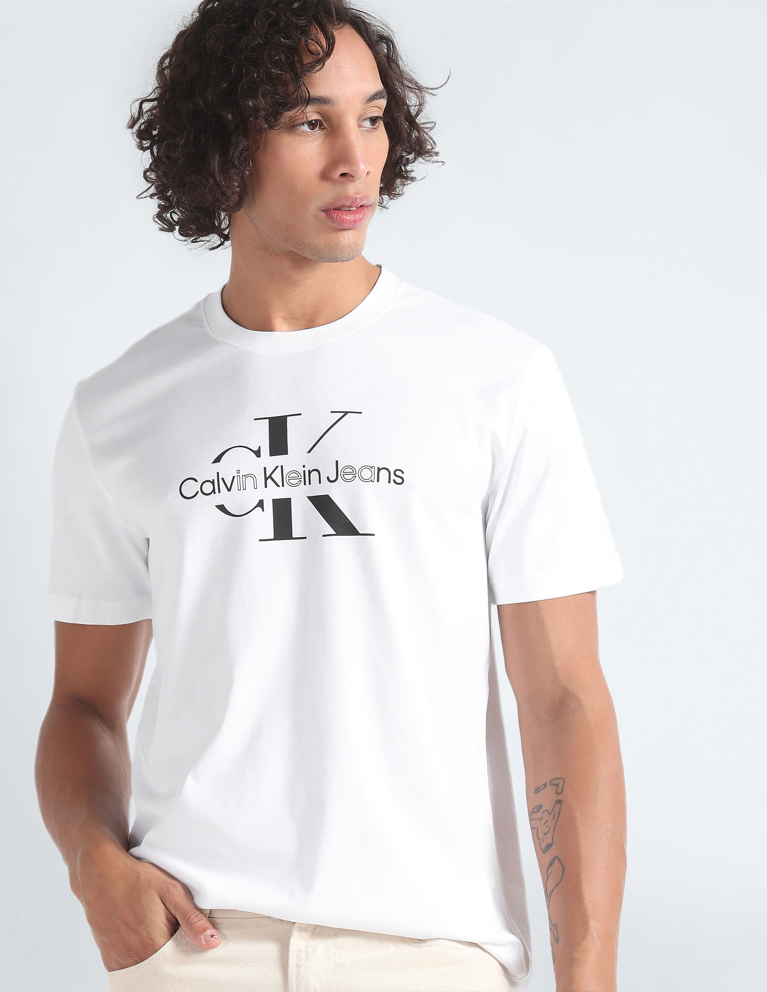 Buy Calvin Jeans Monologo Disrupted T-Shirt Outline Klein