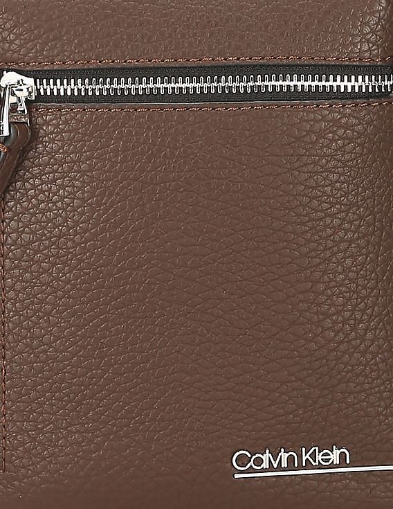 Calvin Klein Men Brown Textured Messenger Bag