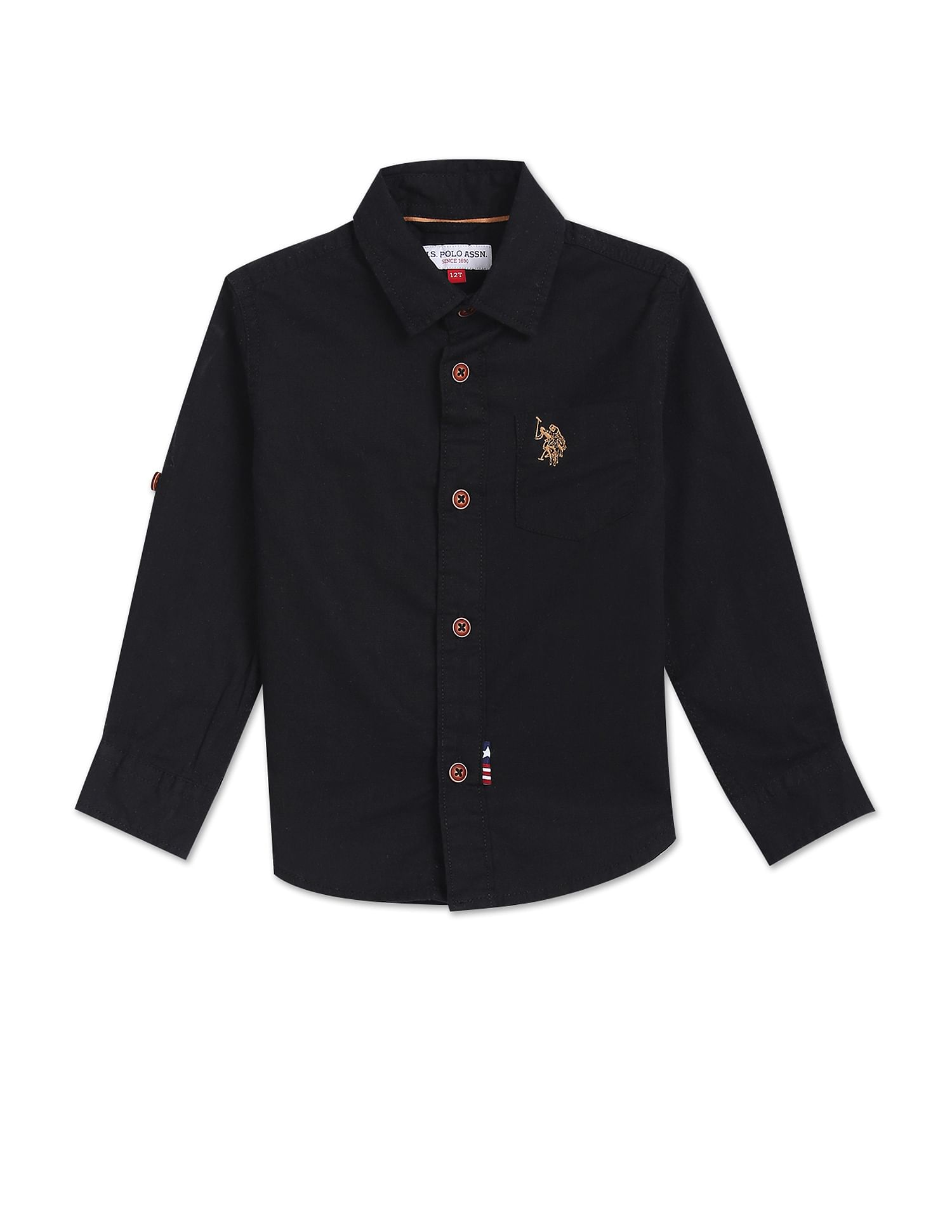 U.S. Polo Assn. Kids Boys Pure Cotton Solid Shirt