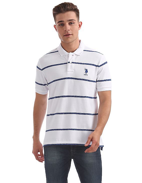 U.S. Polo Assn. Striped Pique Polo Shirt