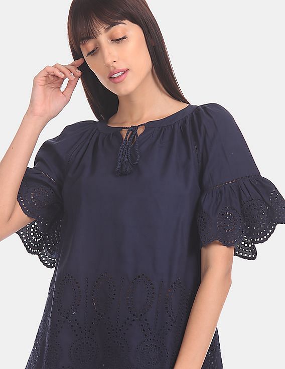 Amethyst Lace Bell Sleeve Top