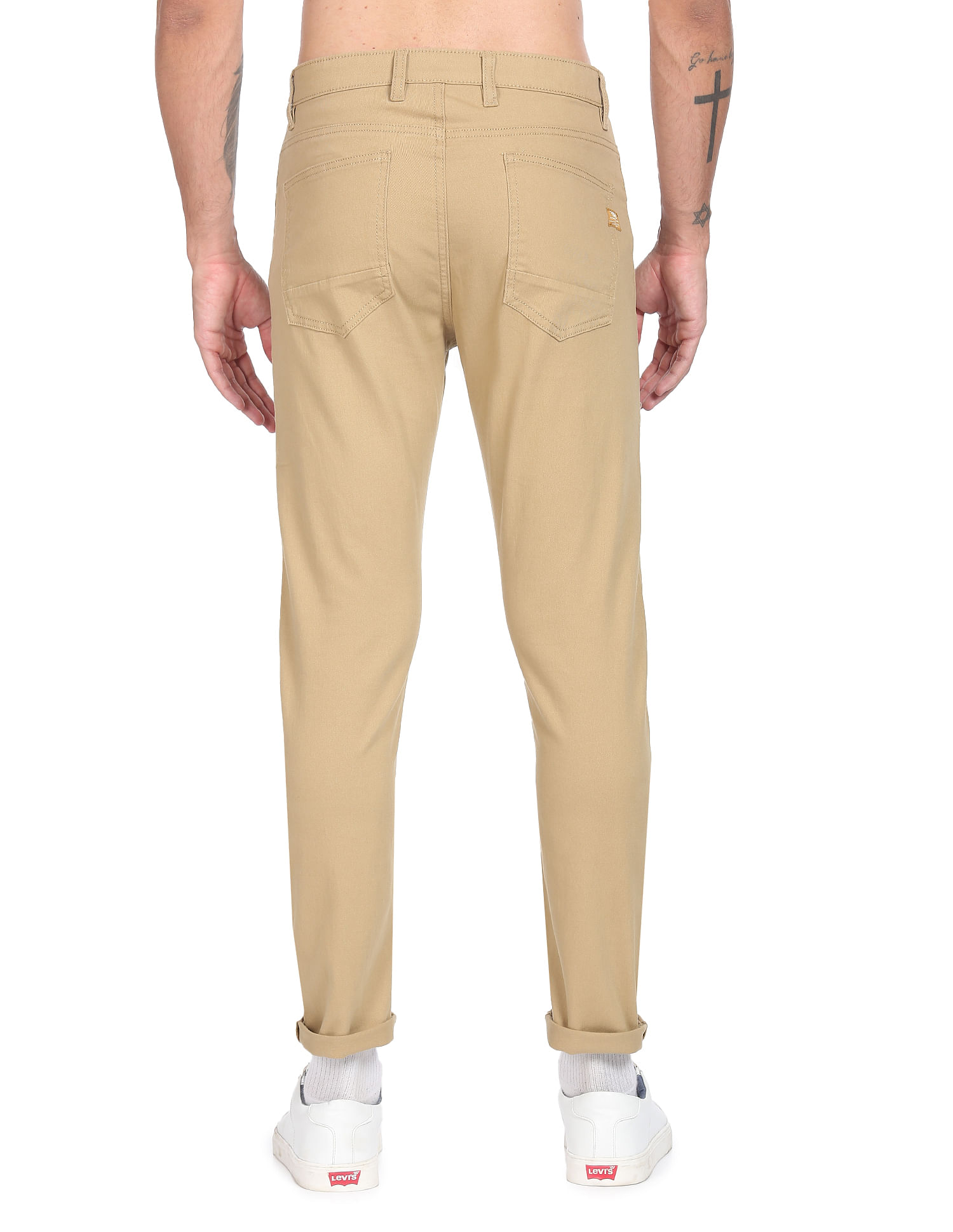 Flying Machine Solid Slim Tapered Fit Trousers
