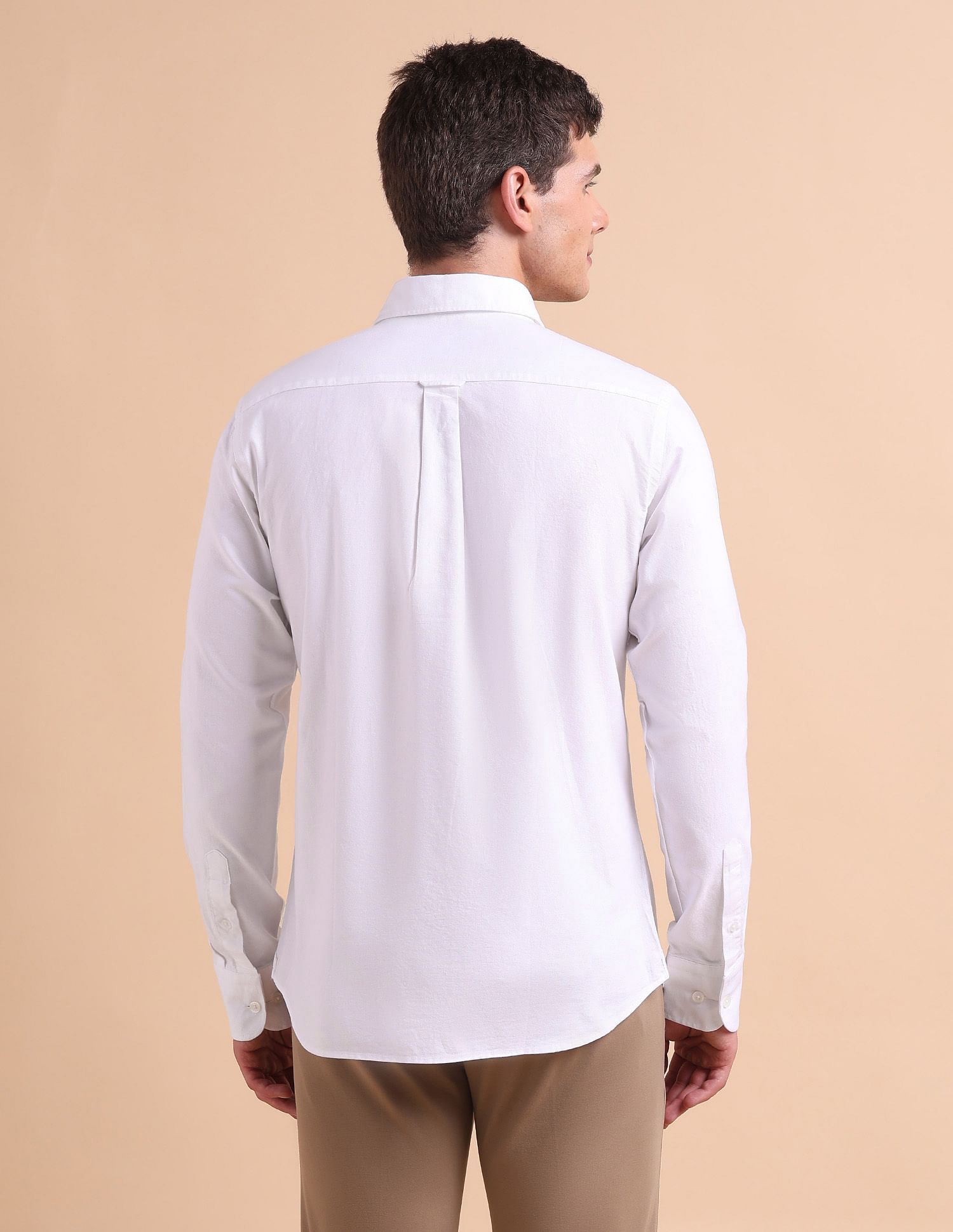 U.S. Polo Assn. Brand Printed Tailored Fit Oxford Shirt