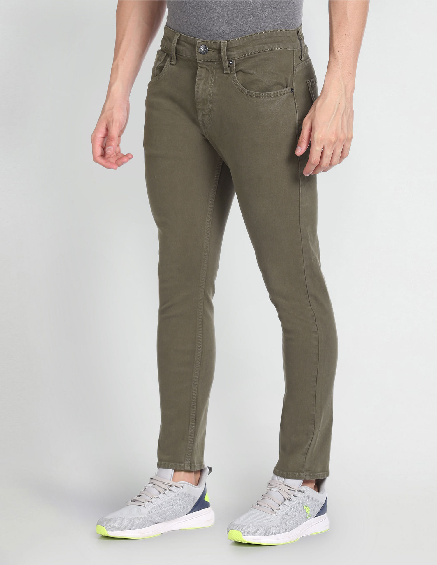 U.S. Polo Assn. Denim Co. Henry Cropped Tapered Fit Olive Jeans