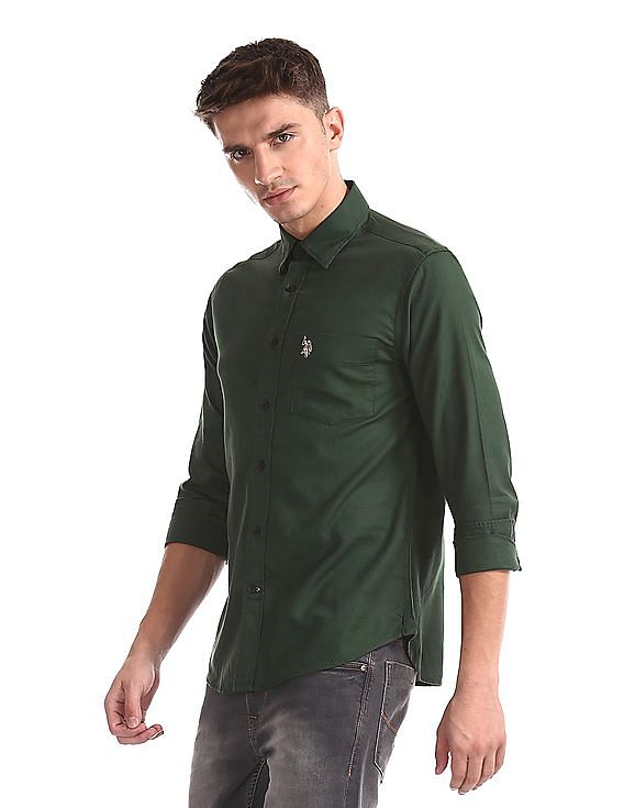 U.S. Polo Assn. Rounded Cuff Patterned Shirt