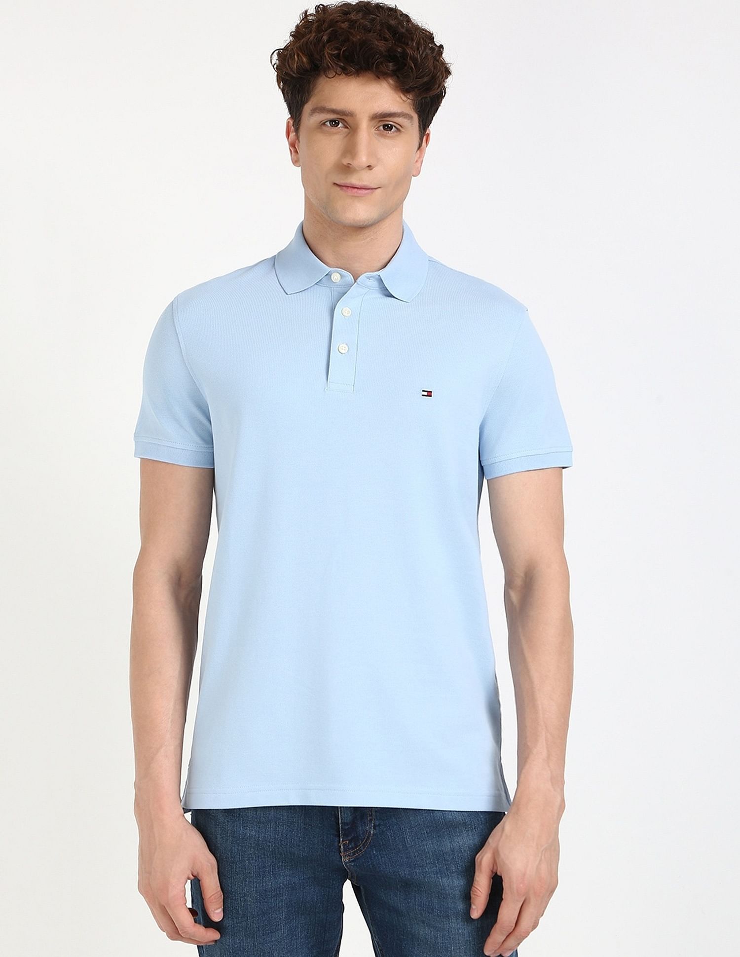 Tommy Hilfiger Solid Slim-Fit Cotton Polo Shirt