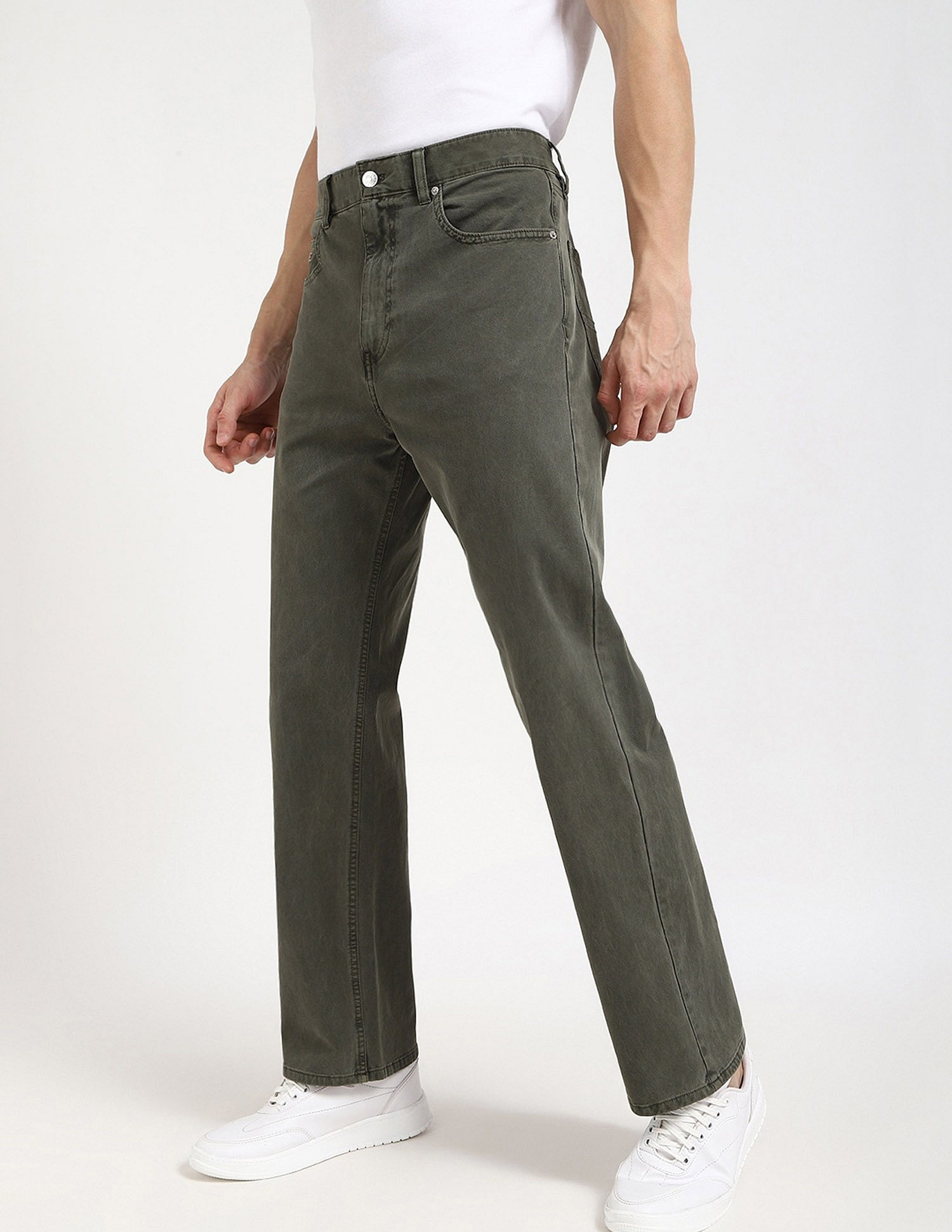 Tommy Hilfiger Olive Men's Trousers for Rugged Look