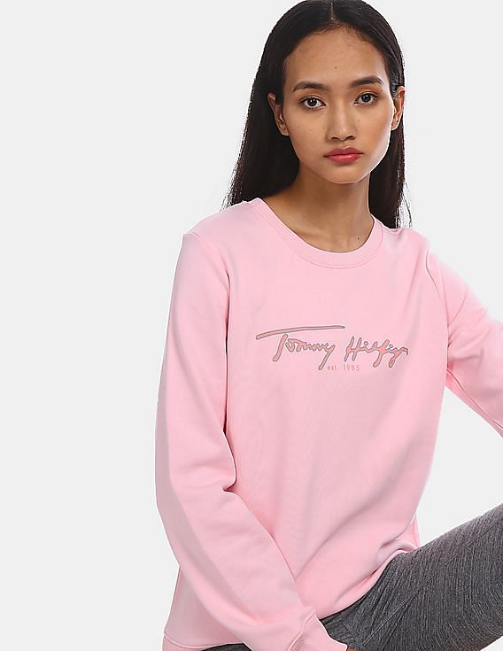 TOMMY HILFIGER - Women's regular crewneck sweatshirt - pink