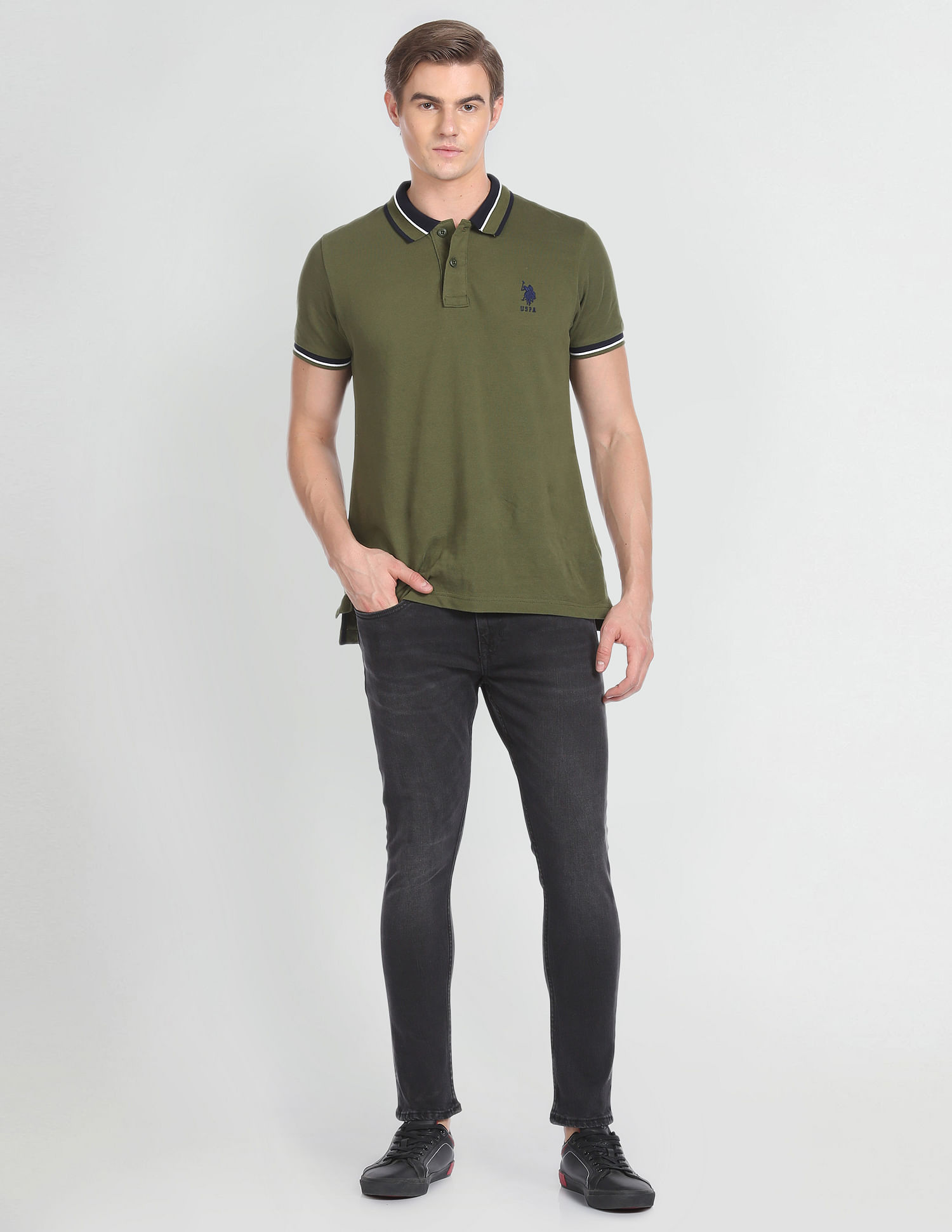 U.S. Polo Assn. Denim Co. Henry Tapered Cropped Fit Black Jeans
