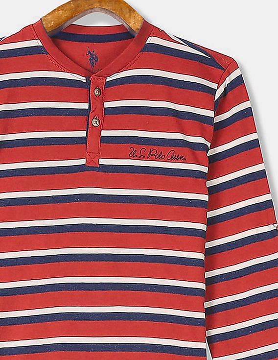 U.S. Polo Assn. Kids Boys Striped Henley T-Shirt