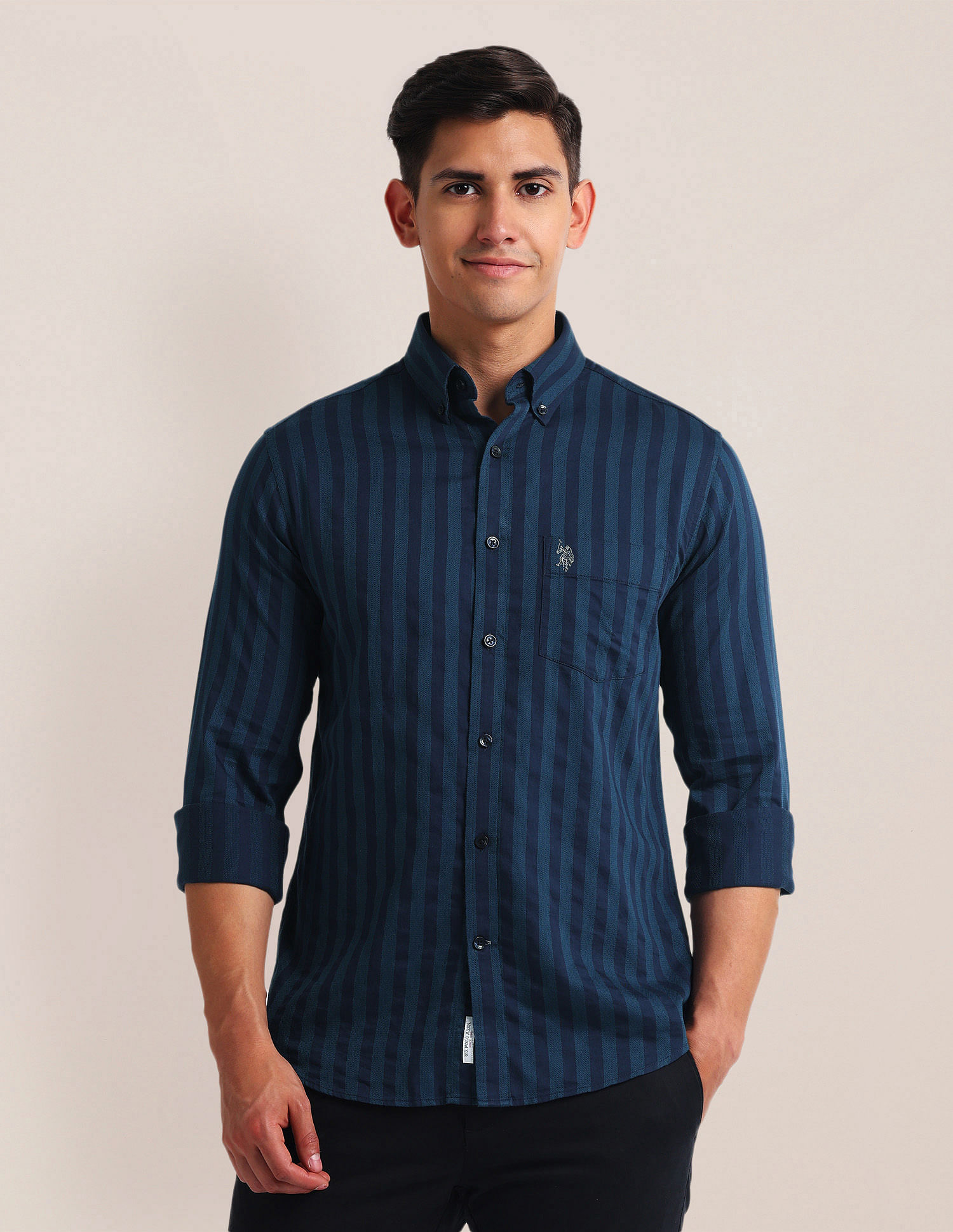 U.S. Polo Assn. Button Down Collar Vertical Stripe Shirt