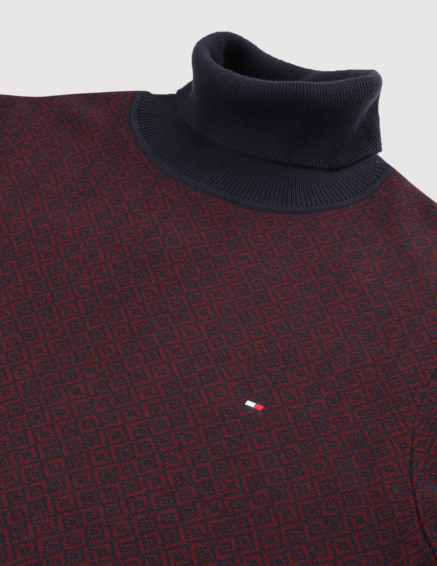 Tommy Hilfiger Gifting 2 Tone Fairisle Roll Neck Sweater