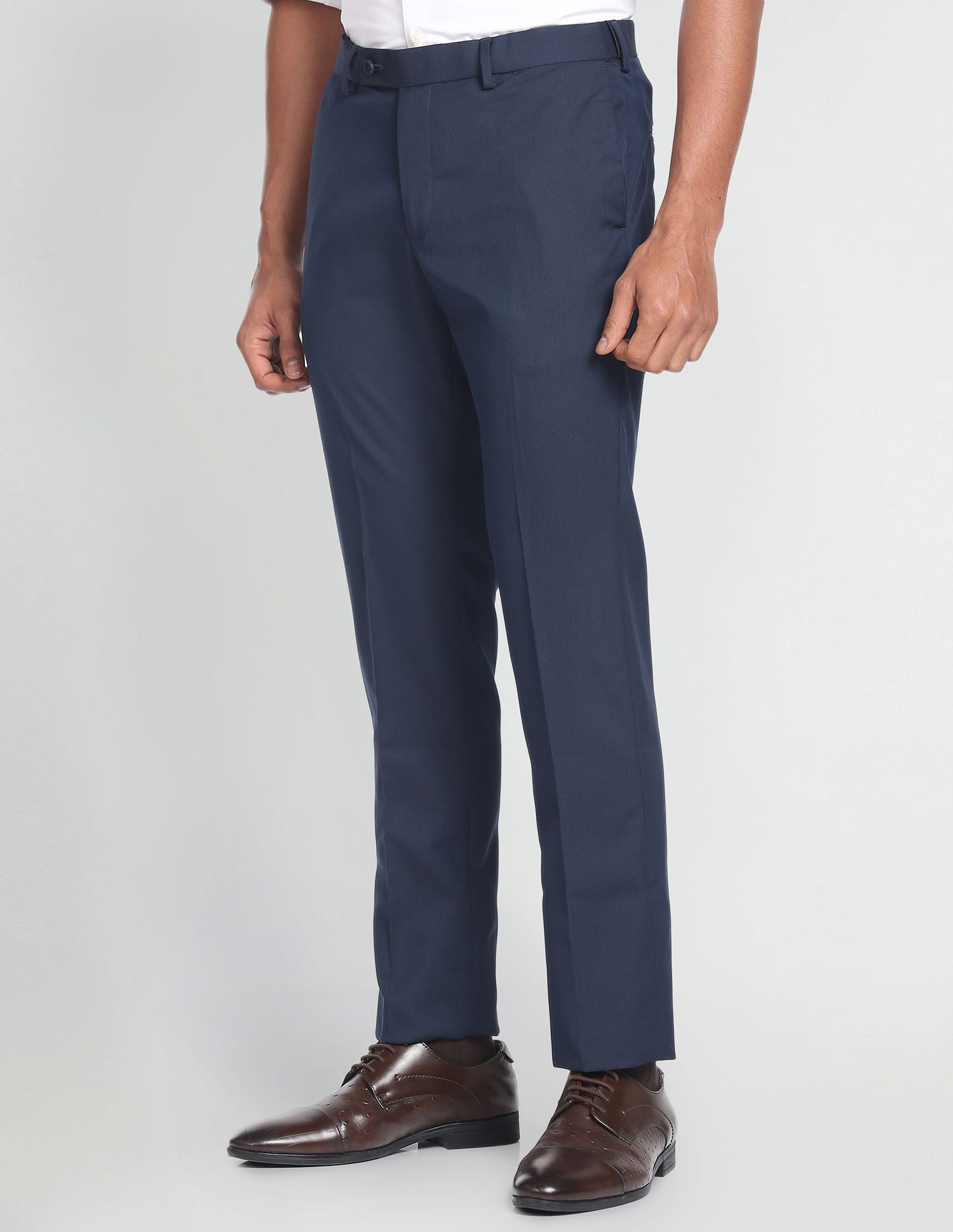 Arrow Mid Rise Dobby Formal Trousers