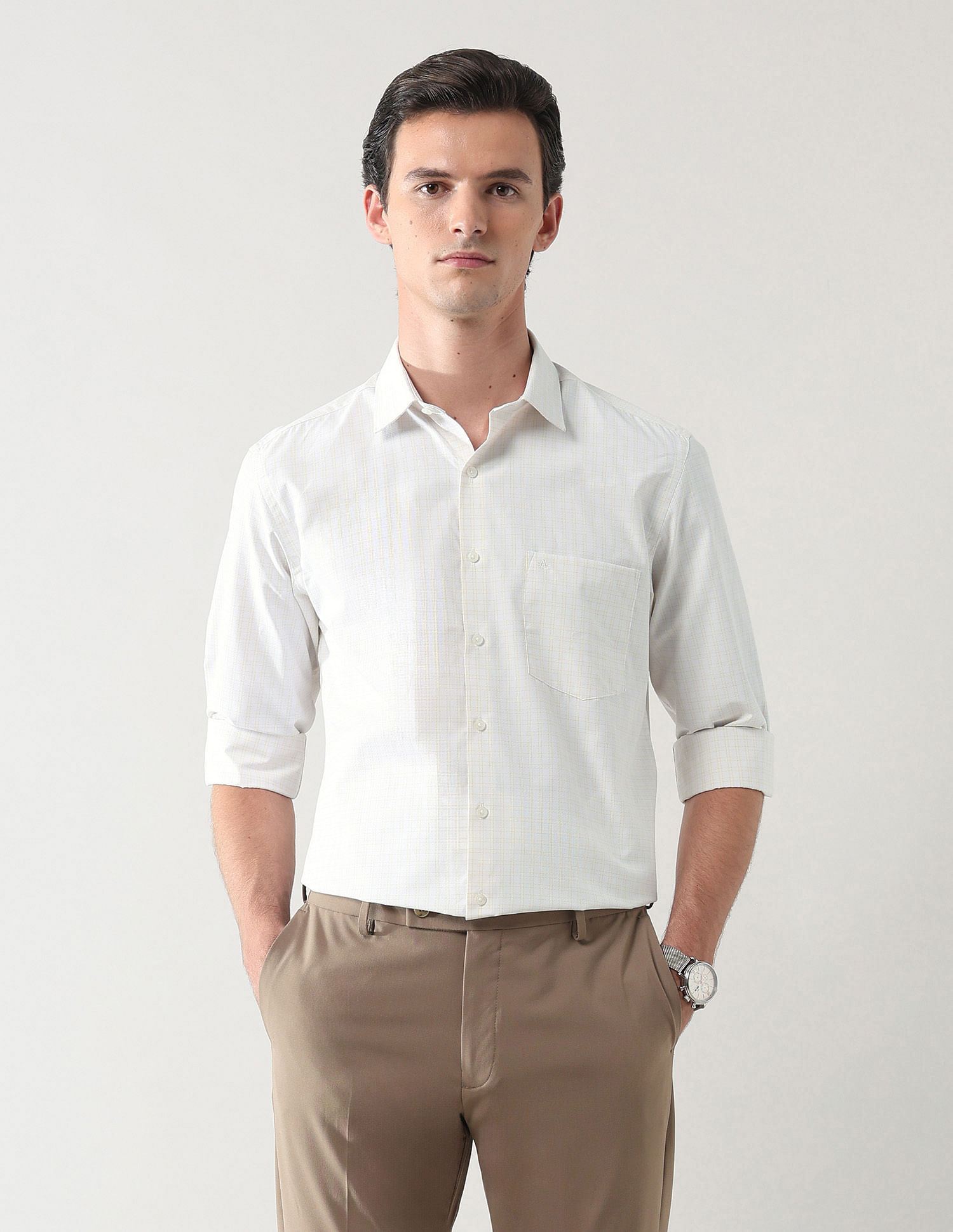 Arrow Grid Tattersall Checked Regular Fit Shirt