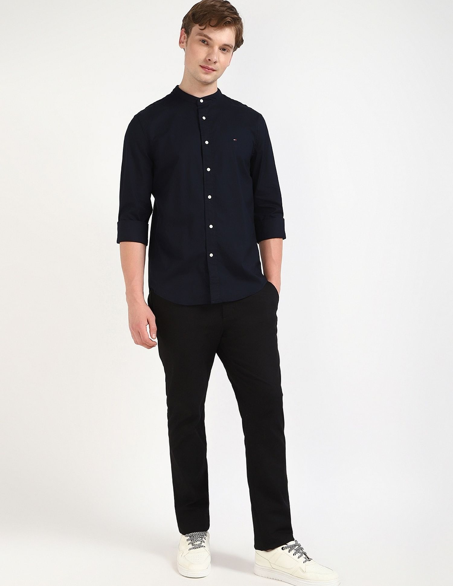 Tommy Hilfiger Solid Regular-Fit Poplin Woven Shirt