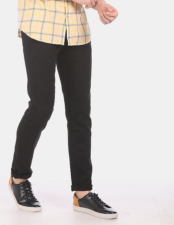 Buy Arrow Sports Mid Rise Solid Trousers - NNNOW.com