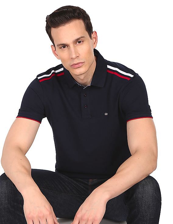 Arrow Sports Brand Stripe Short Sleeve Polo Shirt