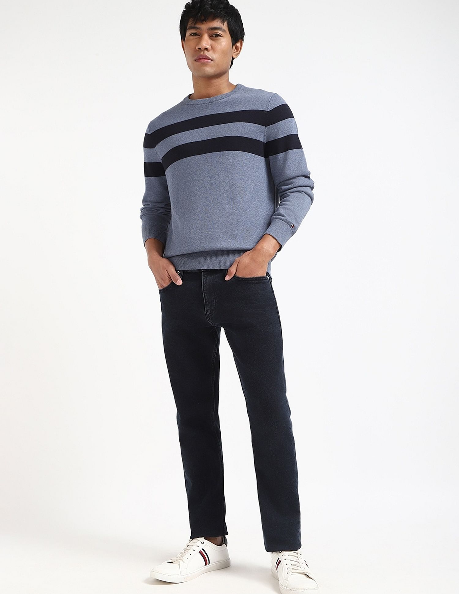 Tommy Hilfiger Striped Regular-Fit Cotton Sweater
