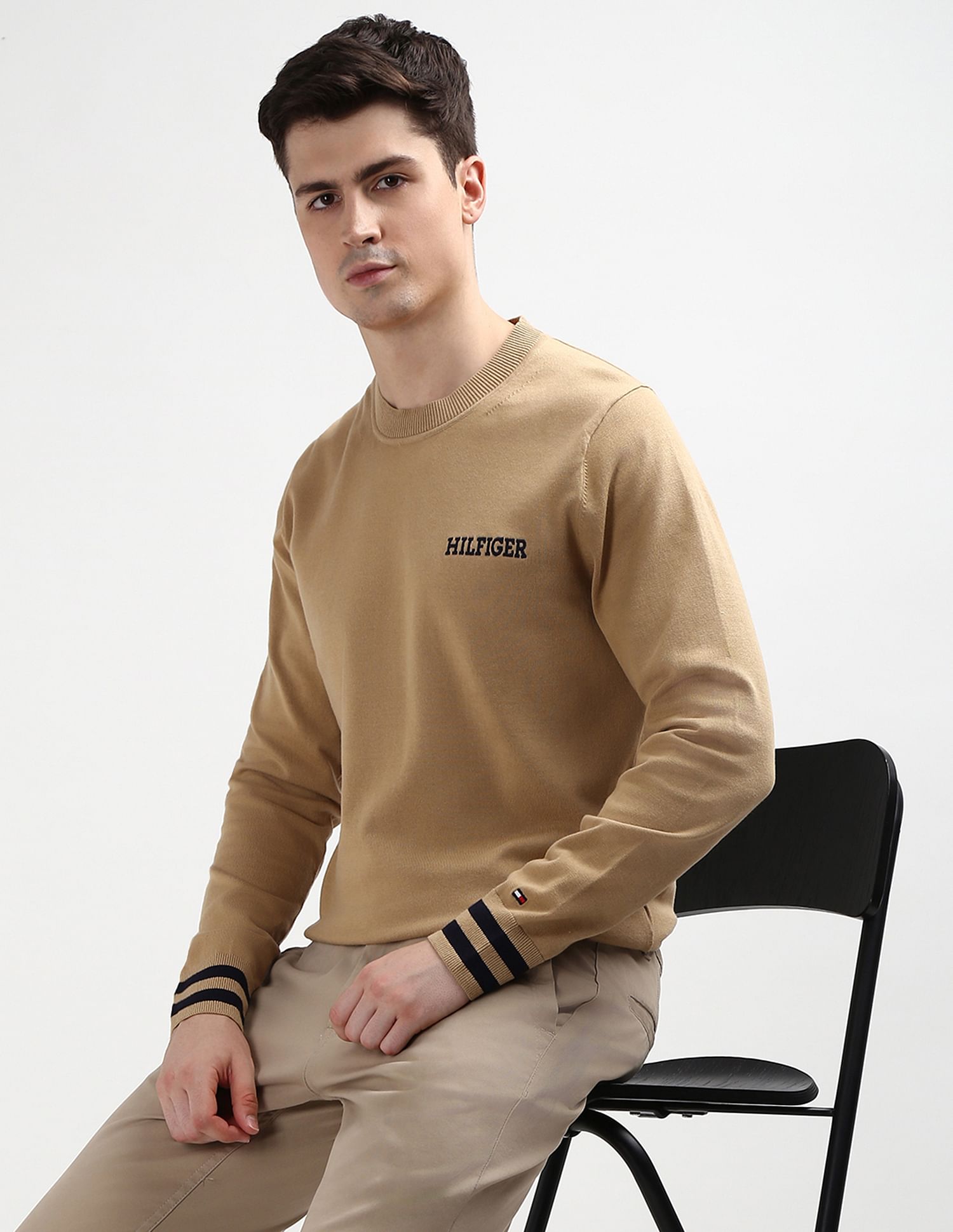 Tommy Hilfiger Embroidered Monotype Cotton Sweater
