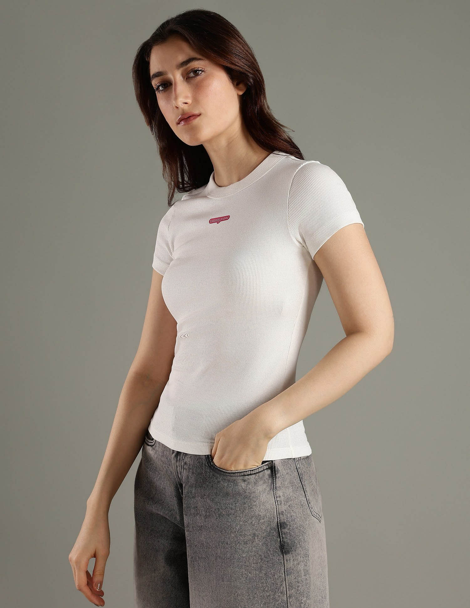 Tommy Hilfiger Solid Slim Fit Cotton T-Shirt