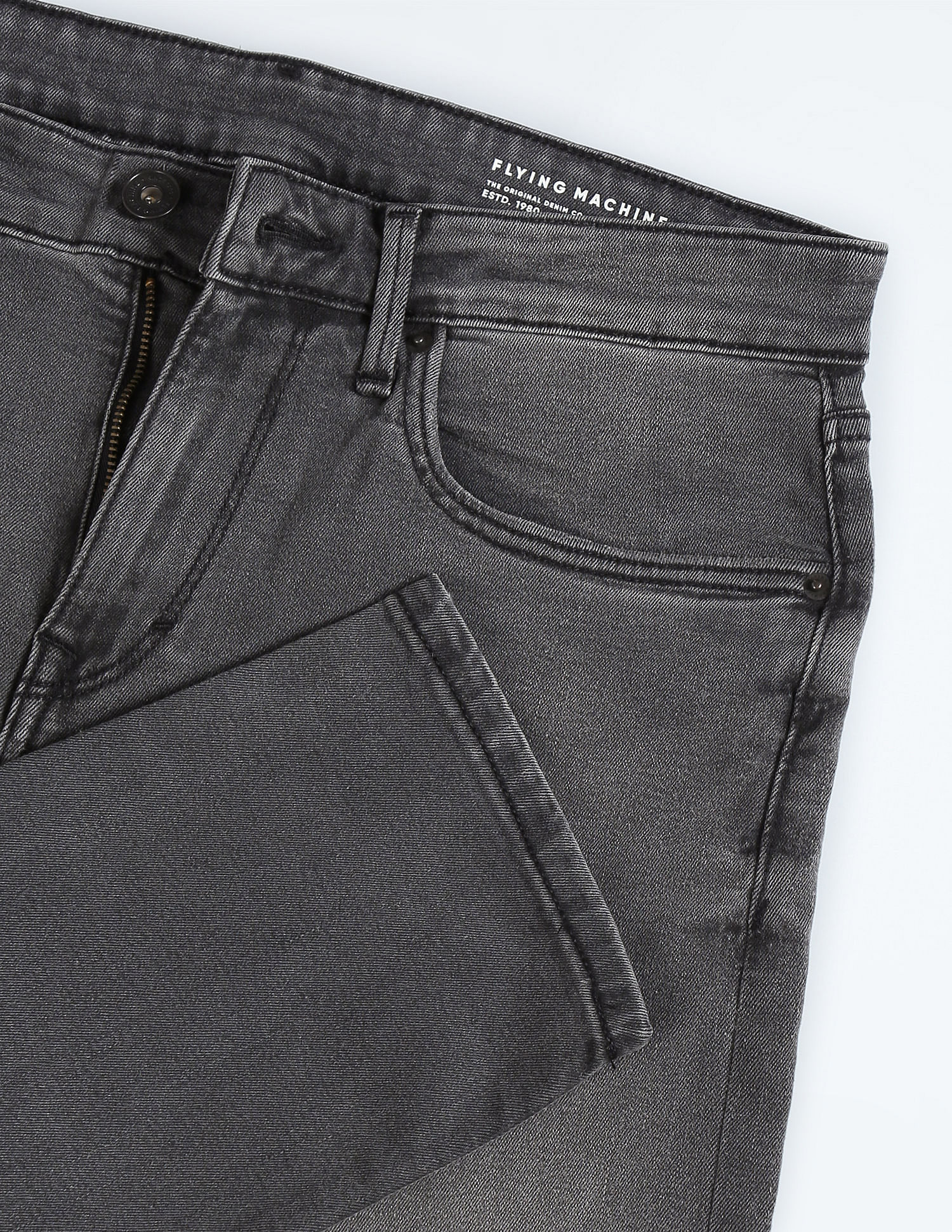 Flying Machine Slash Slim Tapered Fit Mid Rise Jeans
