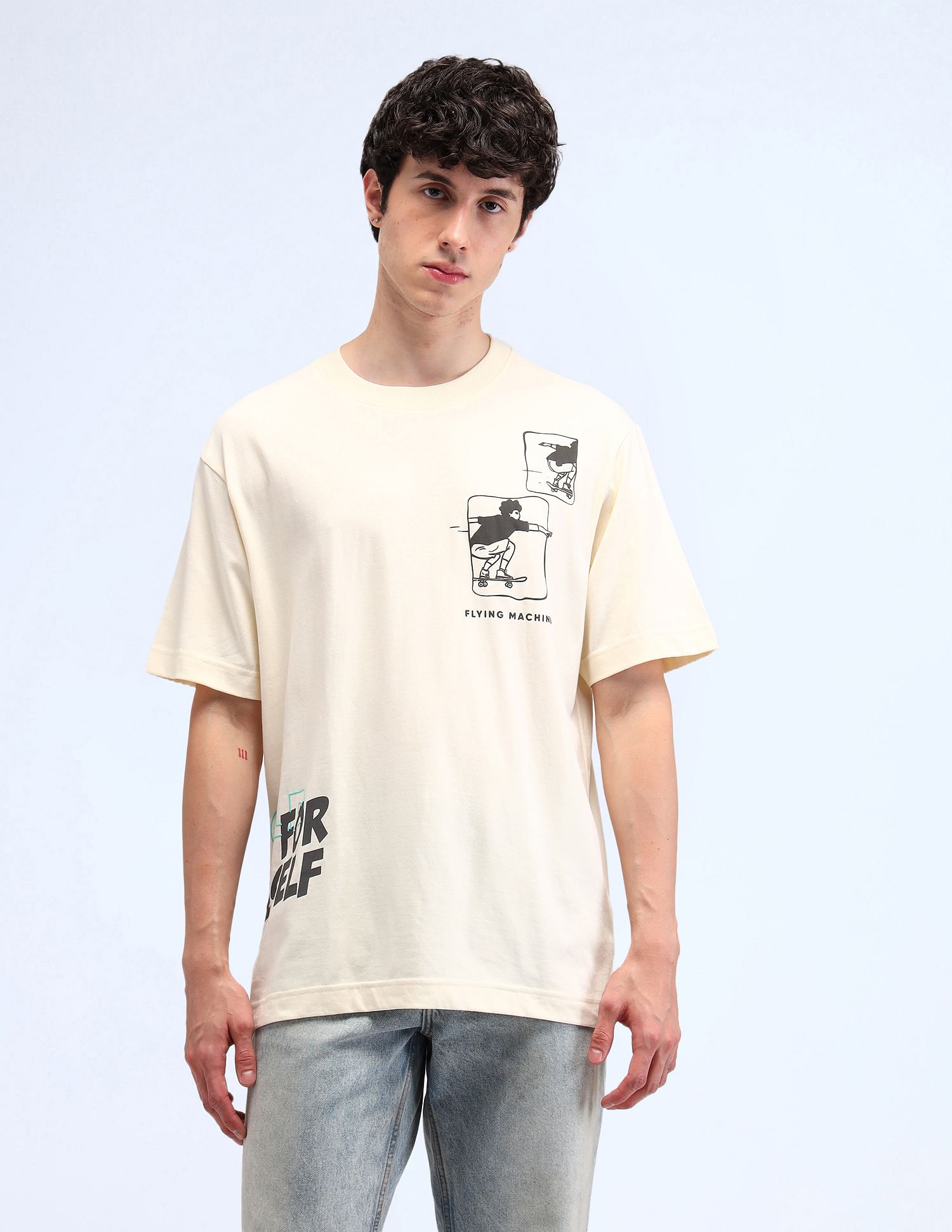 Flying Machine Young Graphic Oversized T-Shirt