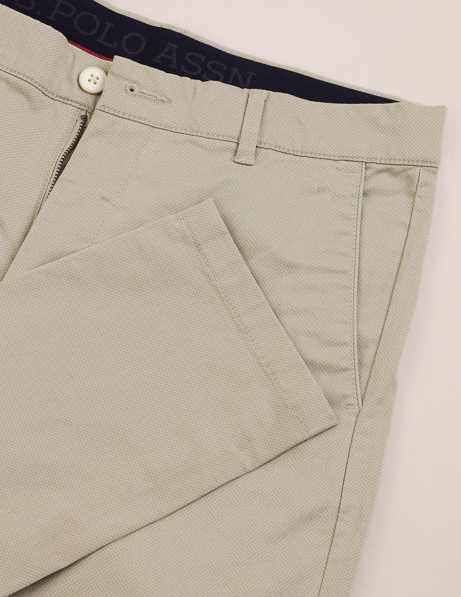 U.S. Polo Assn. Printed Slim Straight Fit Satin Trousers