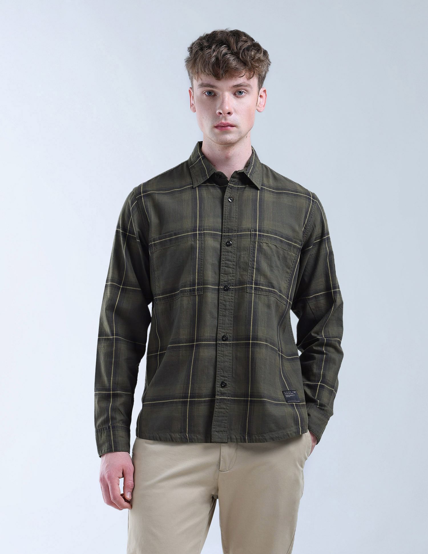 Flying Machine Grid Tattersall Checked Color Of Home Shirt