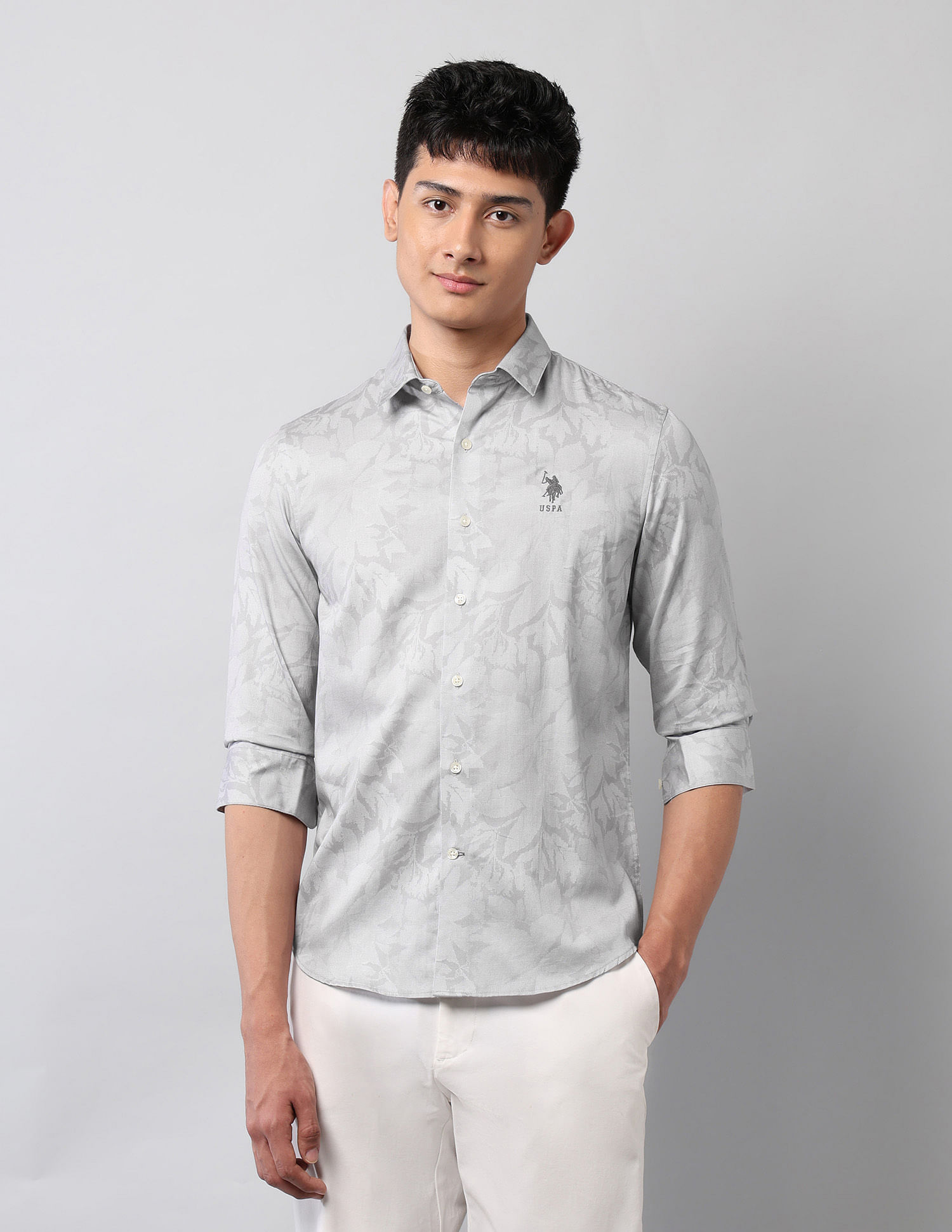 U.S. Polo Assn. Denim Co. Floral Printed Pure Cotton Shirt