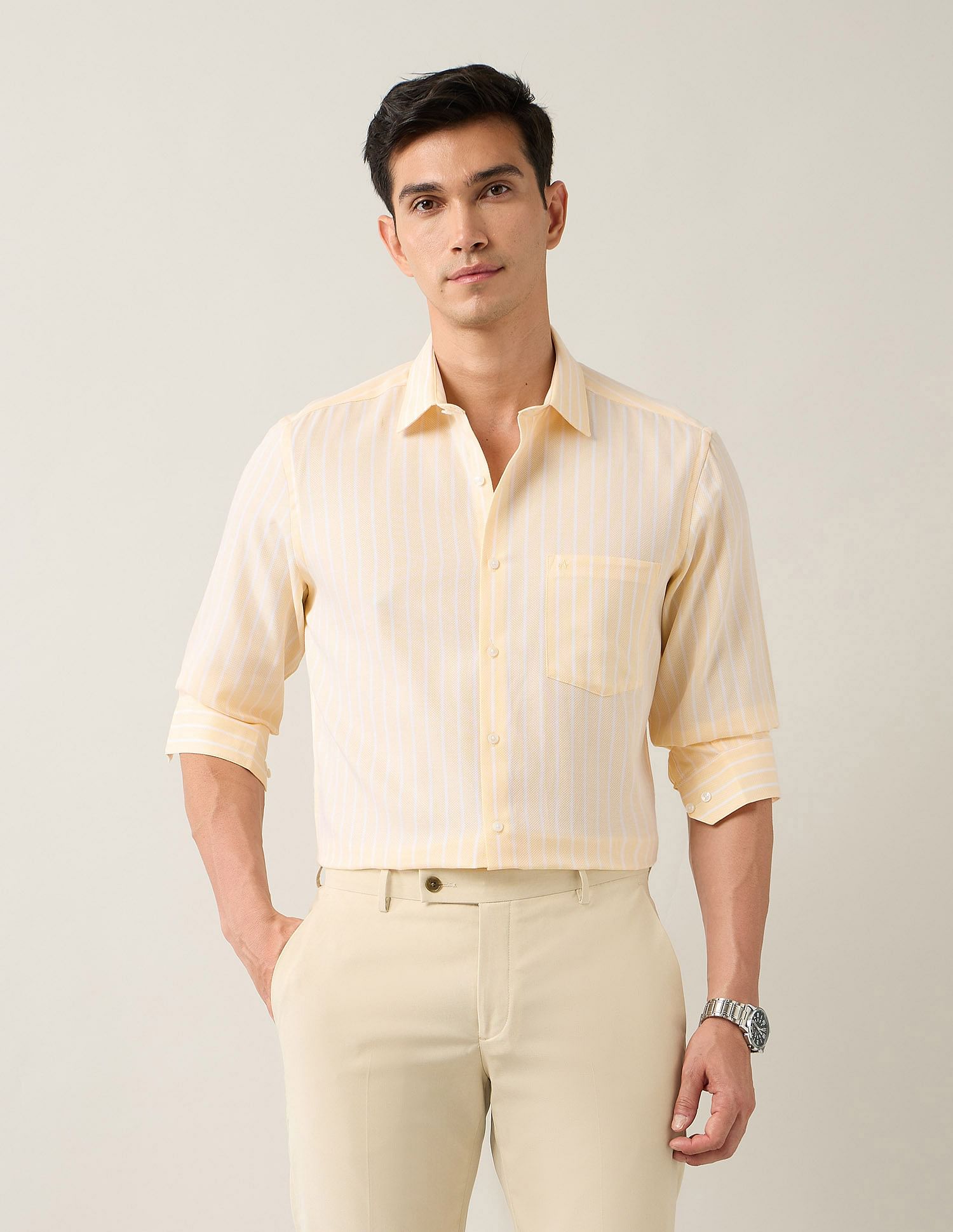 Arrow Vertical Striped Pure Cotton Shirt