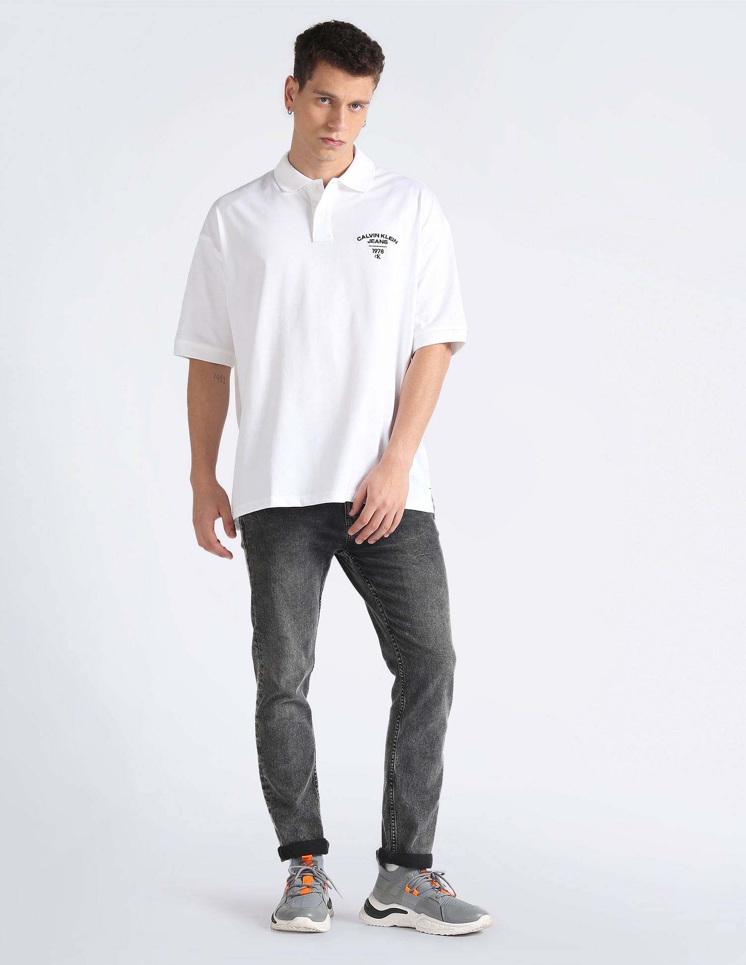 Calvin Klein Ribbed Collar Cotton Polo Shirt