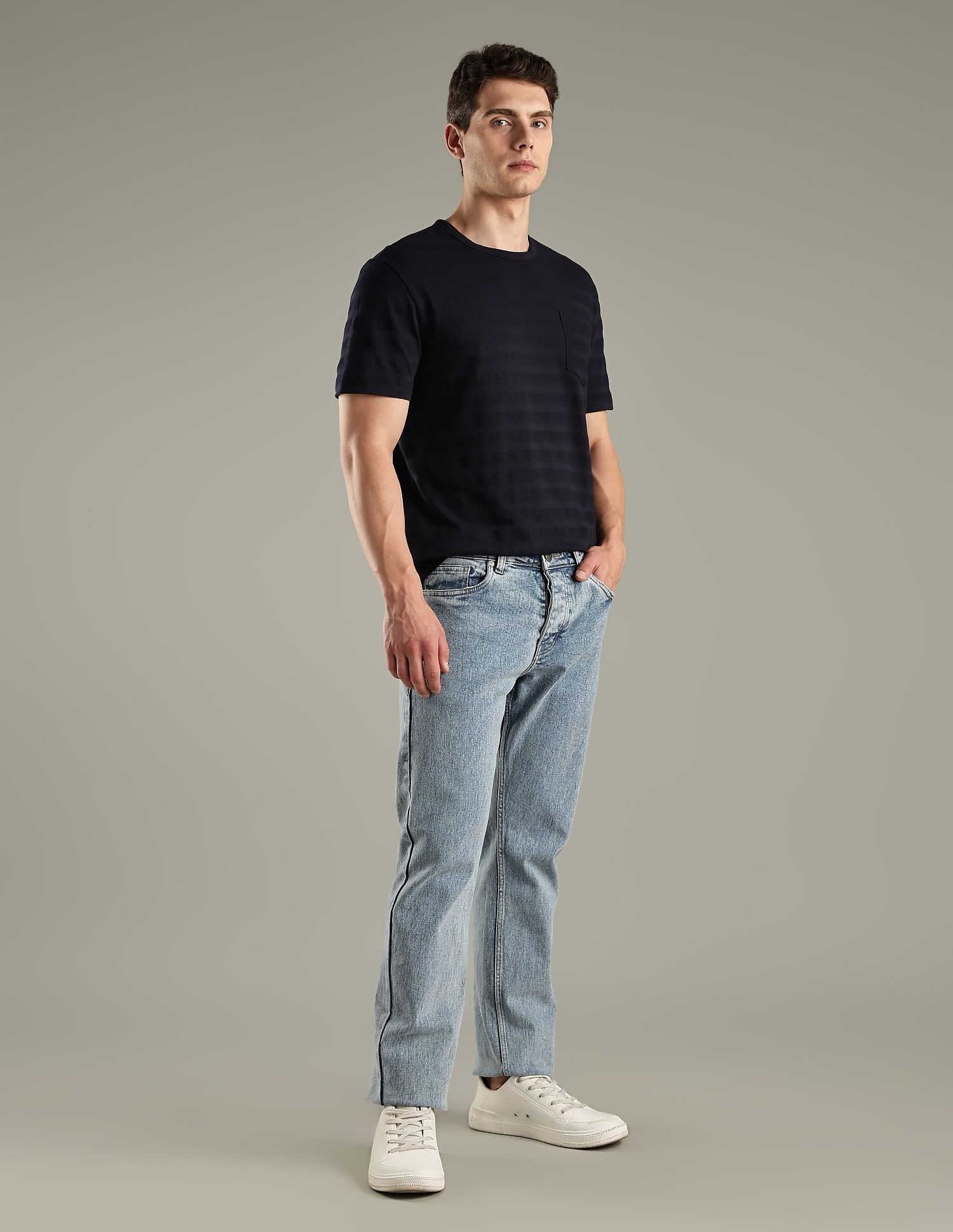 Tommy Hilfiger Self-Design Regular-Fit Cotton T-Shirt