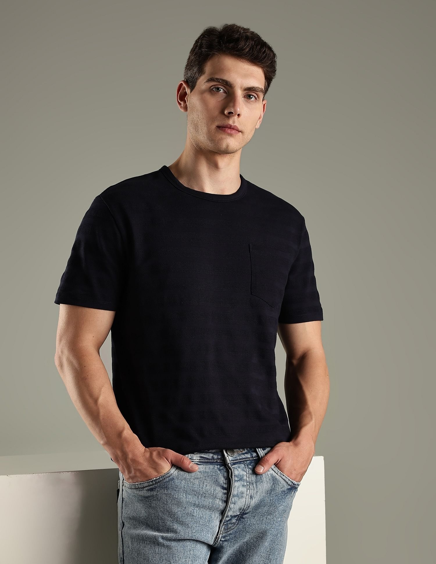 Tommy Hilfiger Self-Design Regular-Fit Cotton T-Shirt