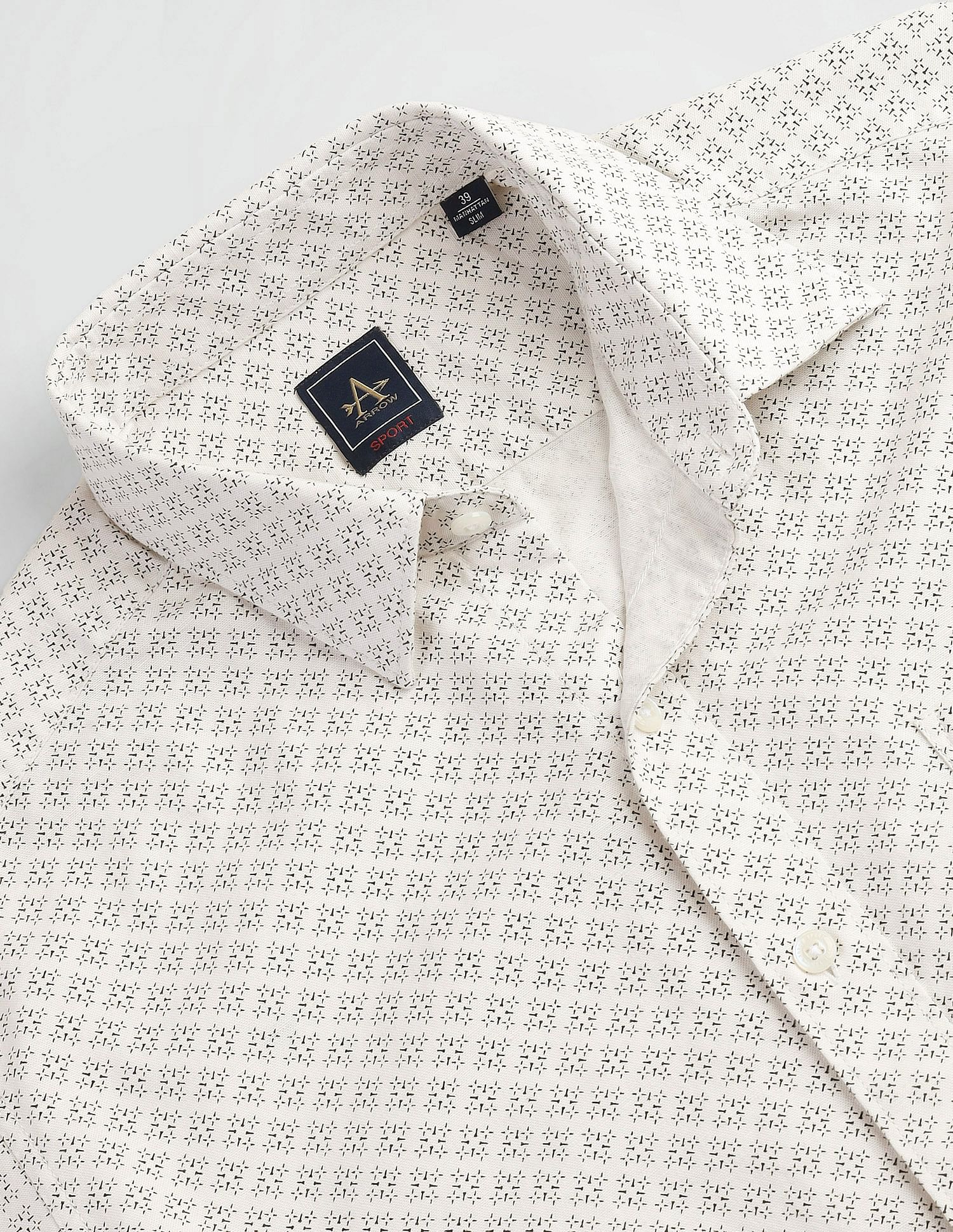 Arrow Sports Oxford Geometric Print Shirt