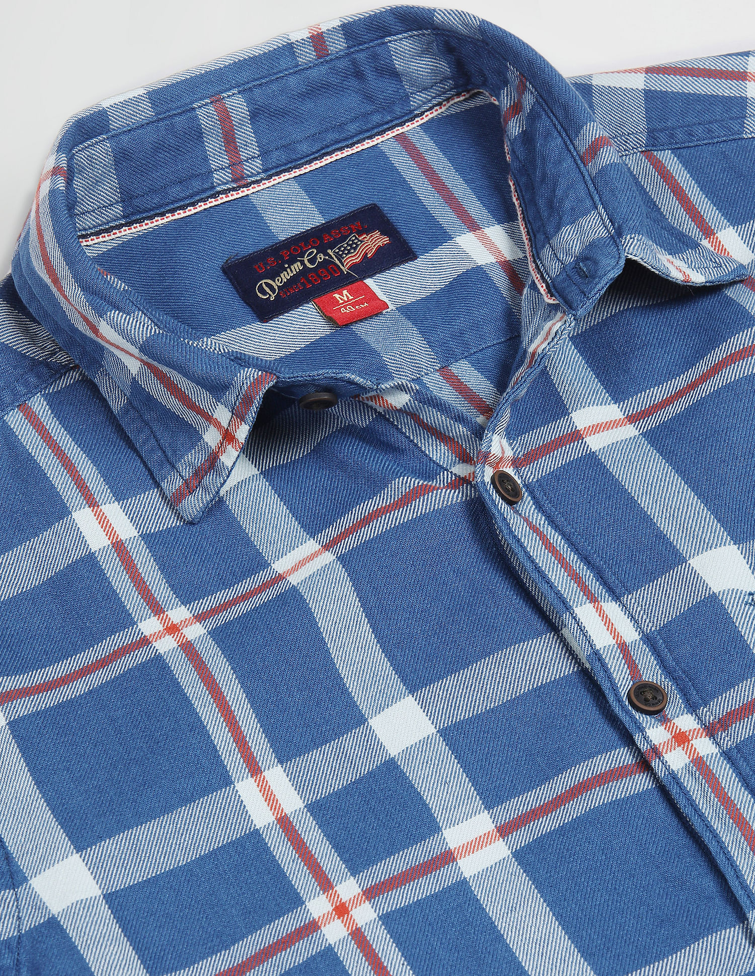 U.S. Polo Assn. Denim Co. Rounded Cuff Check Casual Shirt