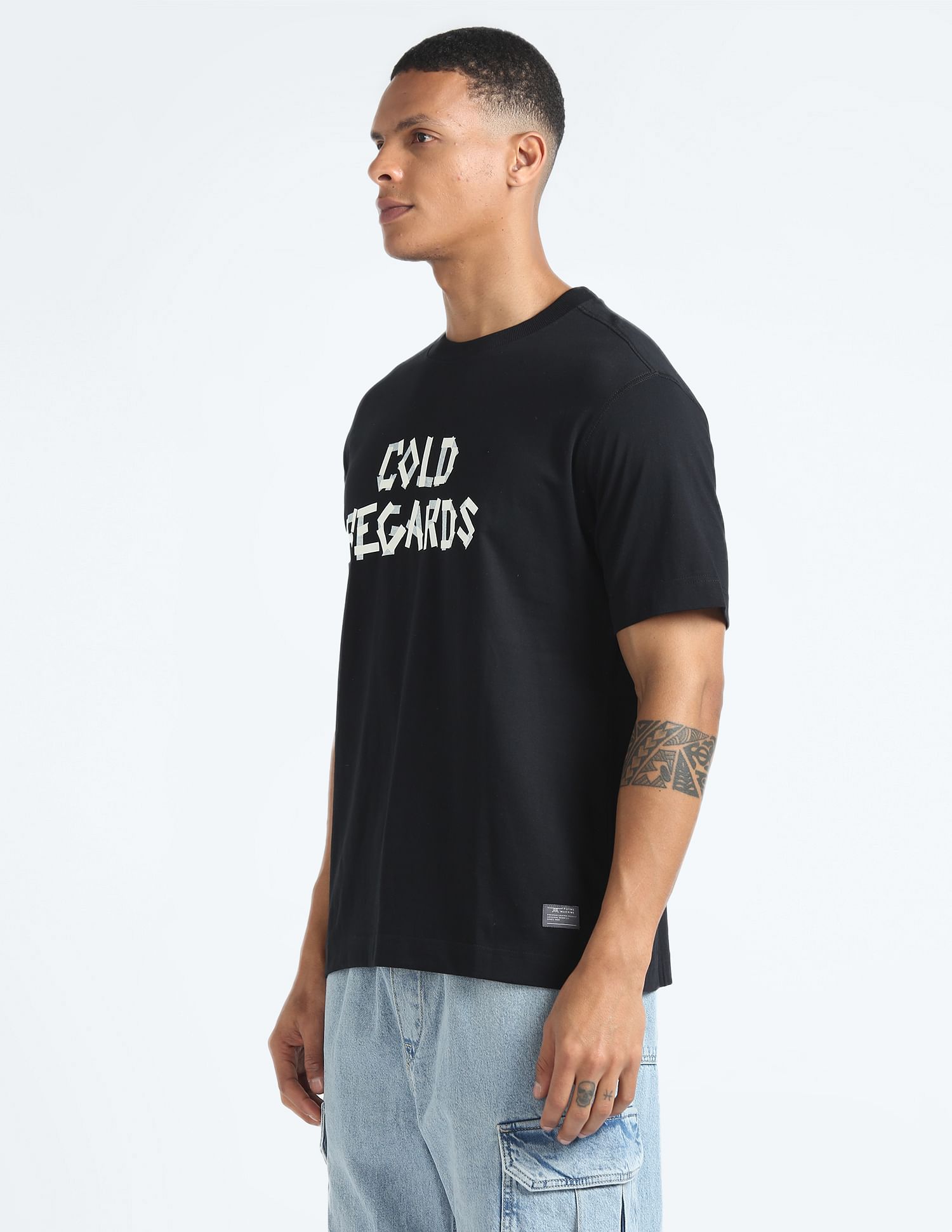 Flying Machine Oversized Typographic Print T-Shirt