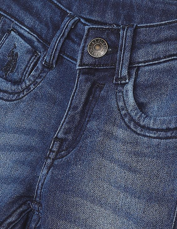 U.S. Polo Assn. Kids Boys Mid Rise Slim Fit Jeans