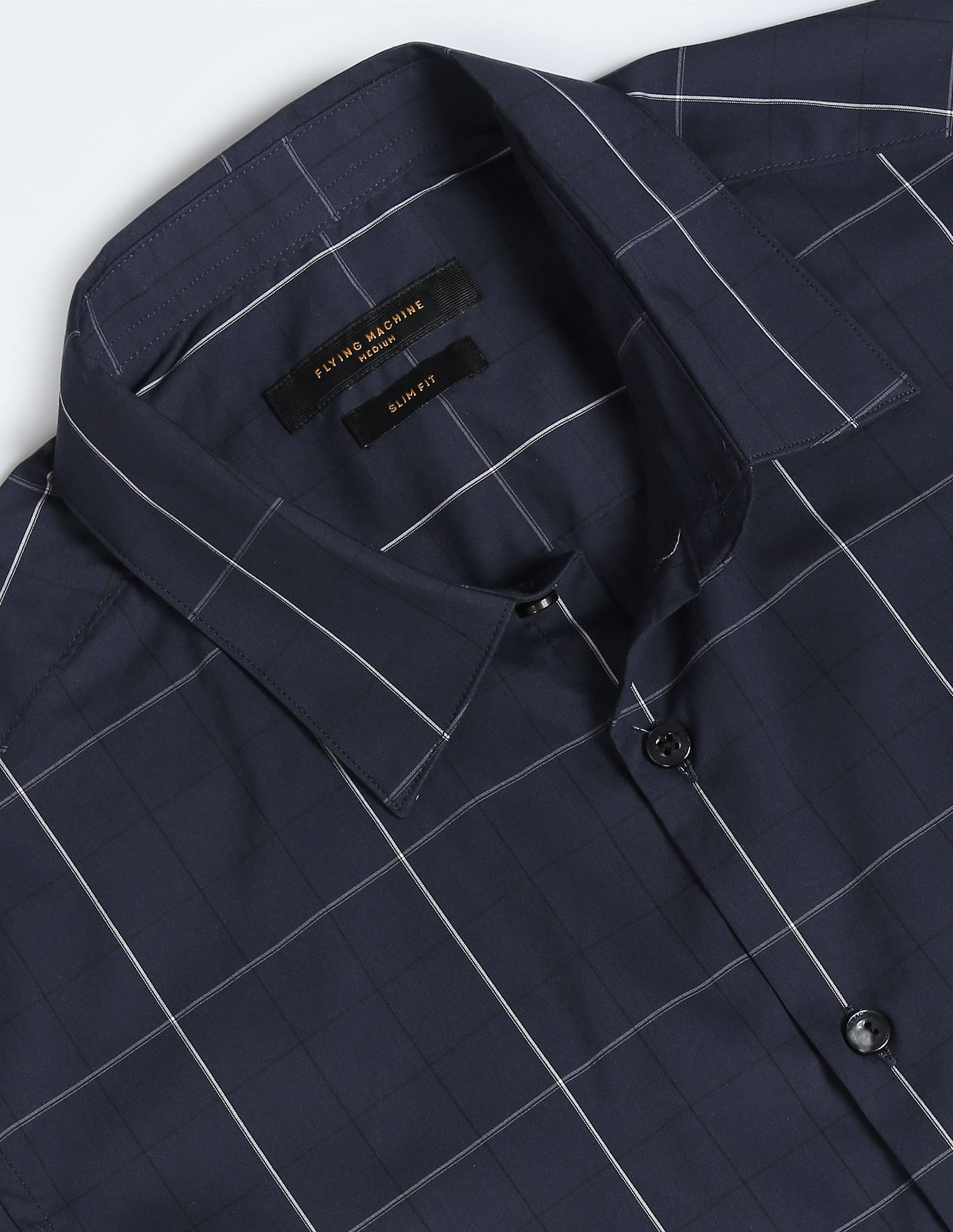 Flying Machine Windowpane Check Slim Fit Shirt