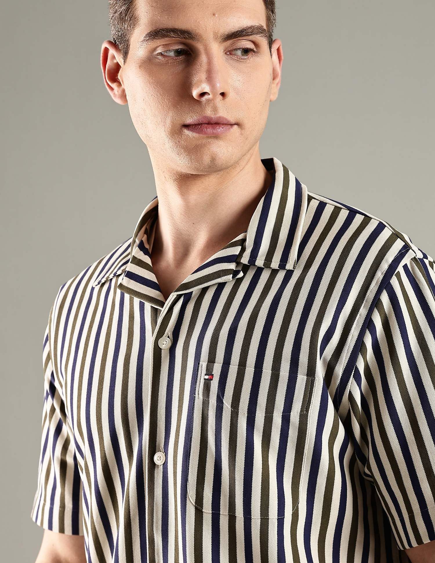 Tommy Hilfiger Striped Regular Fit Cotton Shirt