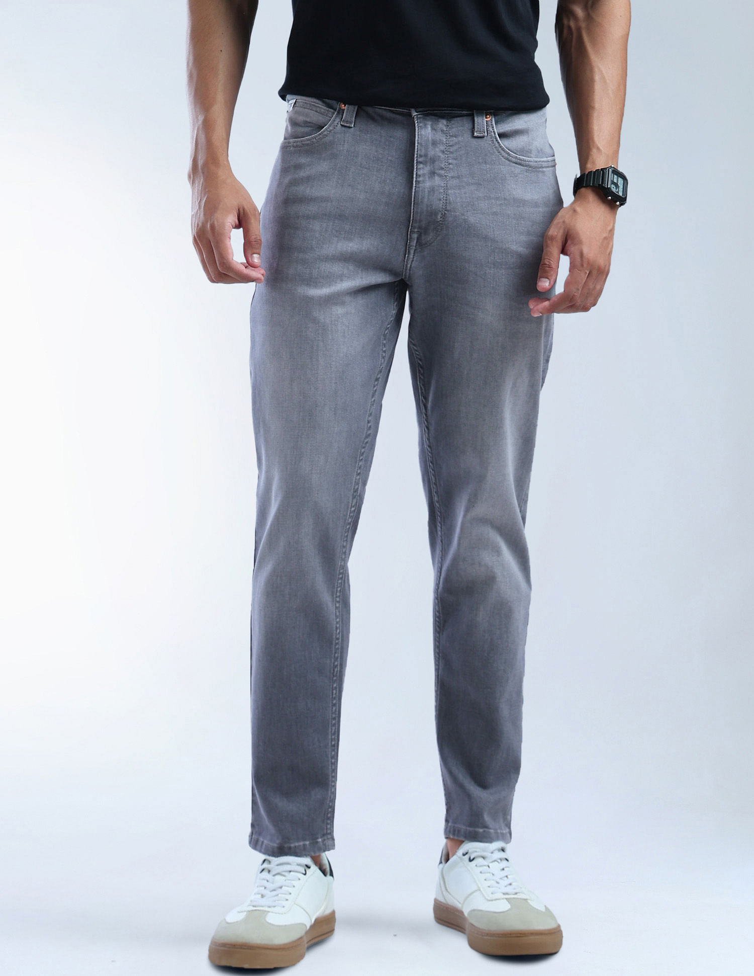 Flying Machine Freddie Slim Straight Fit Whiskered Jeans